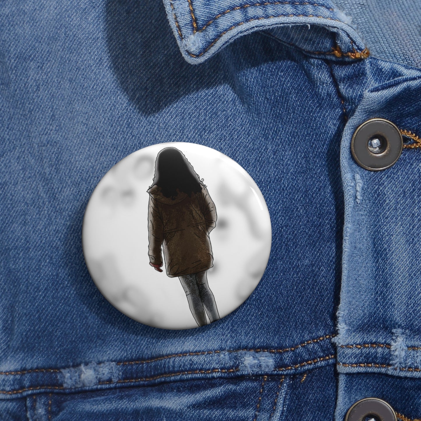 Merchandise (Song: Where You're Sleeping): Pin Buttons - Emotive Silhouette Design for Jackets & Bags