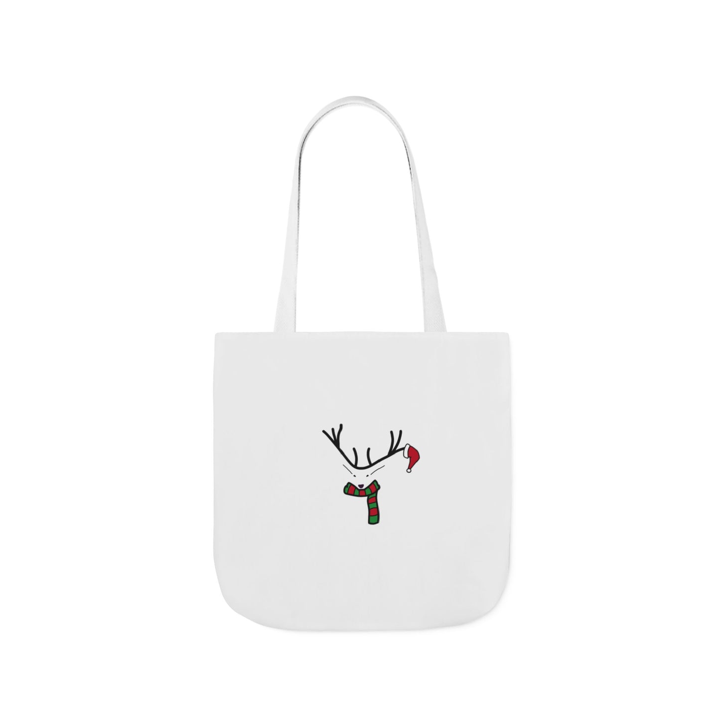 Canvas Tote - Minimal Christmas Reindeer with Scarf & Santa Hat