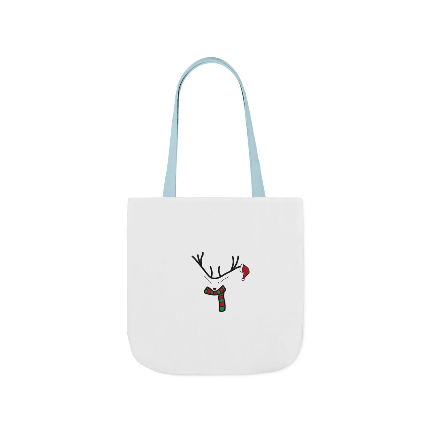 Canvas Tote - Minimal Christmas Reindeer with Scarf & Santa Hat