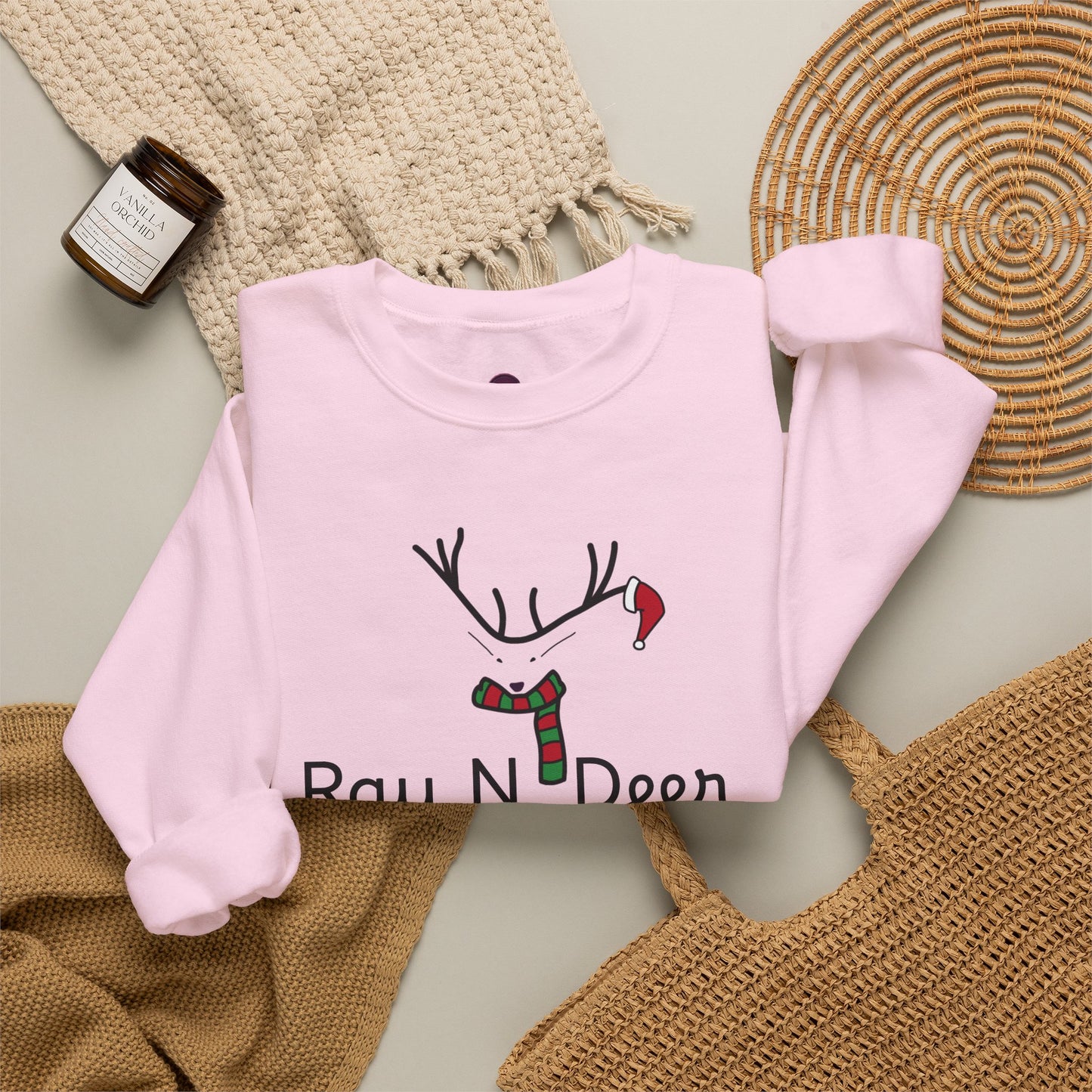 Ray N. Deer Christmas Sweatshirt — Cute Festive Reindeer Holiday Crewneck