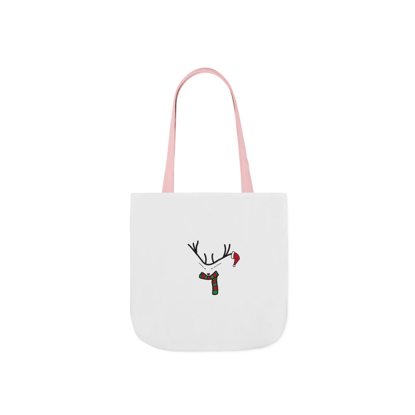 Canvas Tote - Minimal Christmas Reindeer with Scarf & Santa Hat