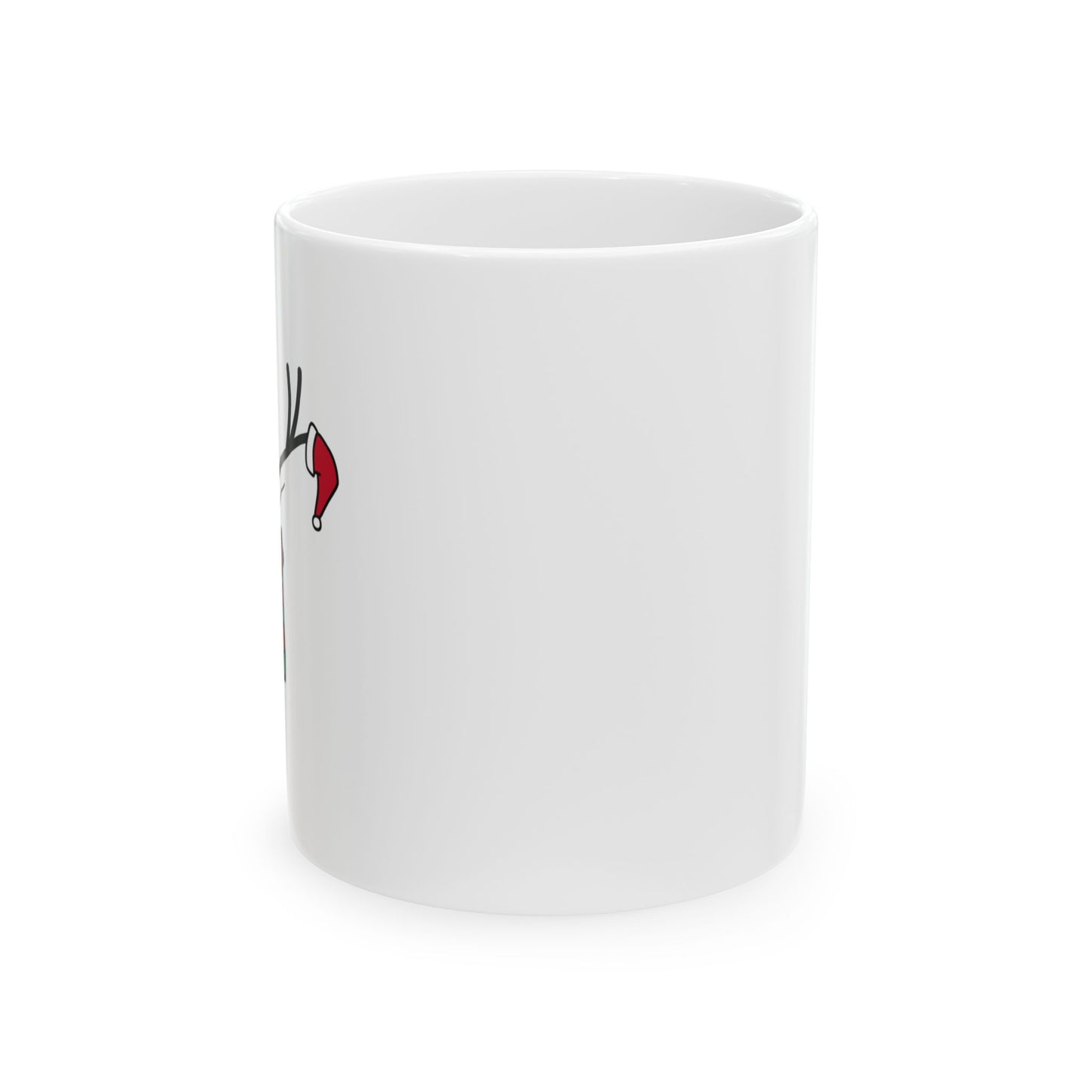Reindeer Christmas Ceramic Mug — Minimal Holiday Coffee Cup (11oz, 15oz)