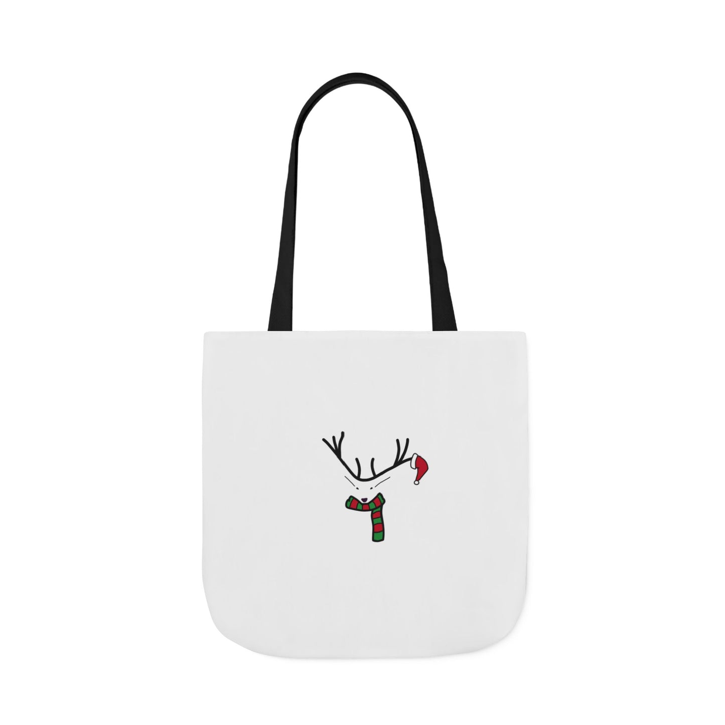 Canvas Tote - Minimal Christmas Reindeer with Scarf & Santa Hat