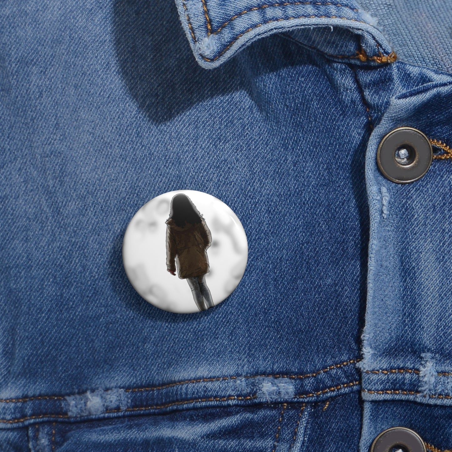Merchandise (Song: Where You're Sleeping): Pin Buttons - Emotive Silhouette Design for Jackets & Bags