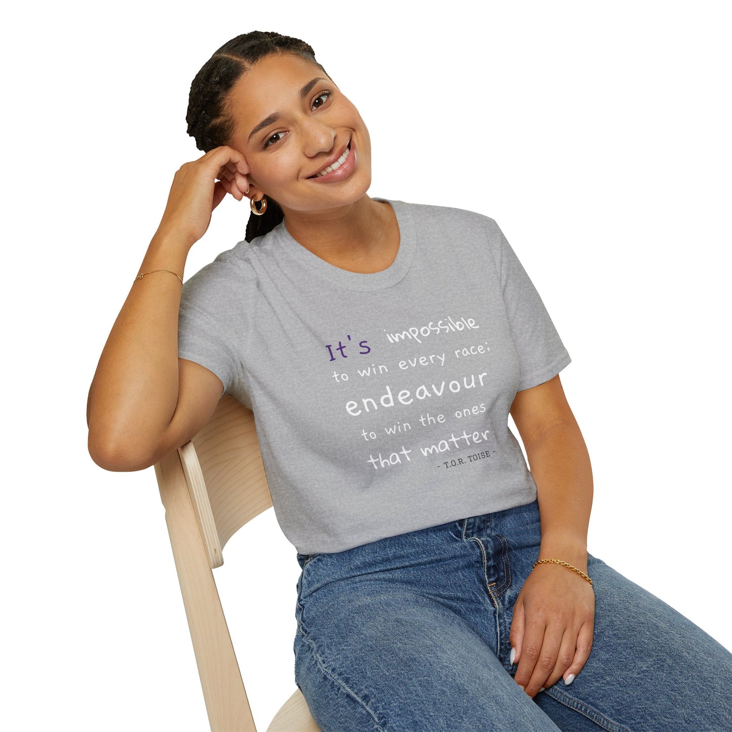 Inspirational Quote T-Shirt - "It's Impossible to Win Every Race" Unisex Softstyle Tee