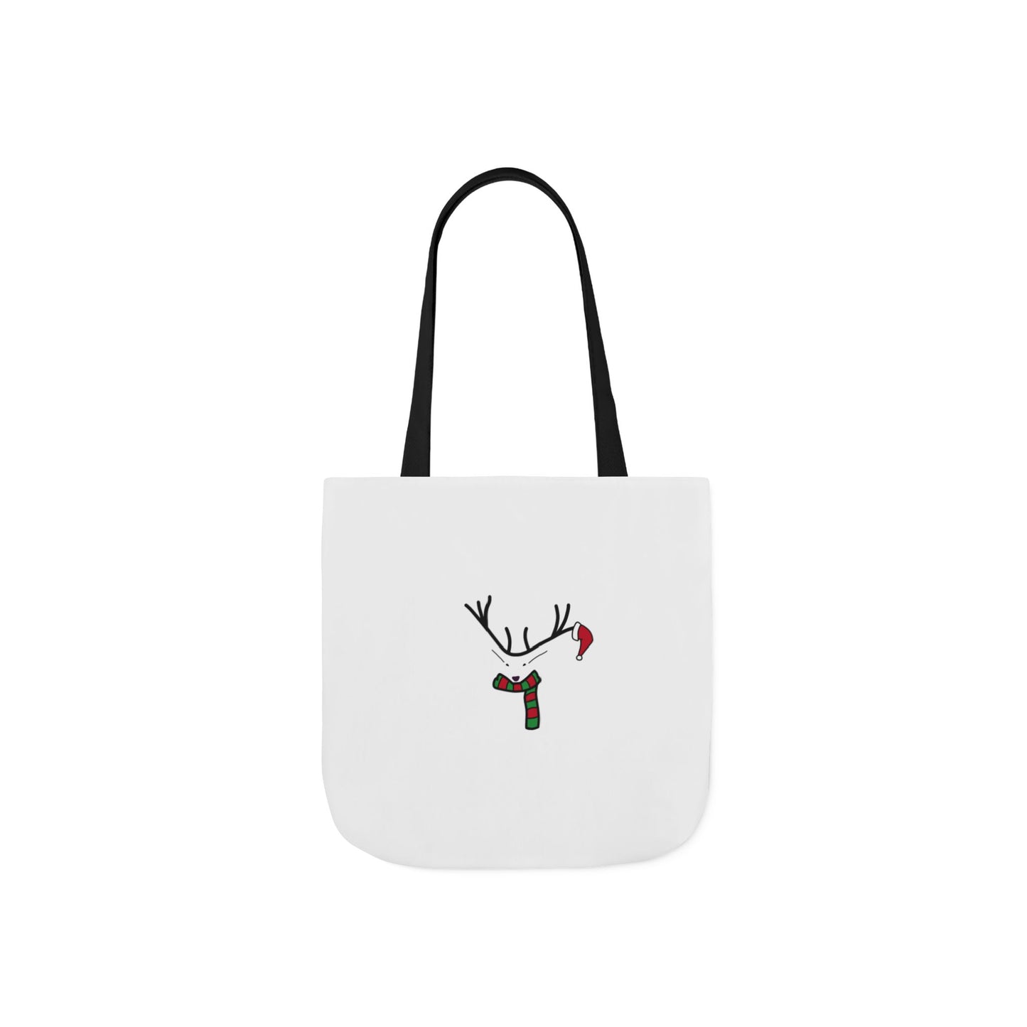 Canvas Tote - Minimal Christmas Reindeer with Scarf & Santa Hat