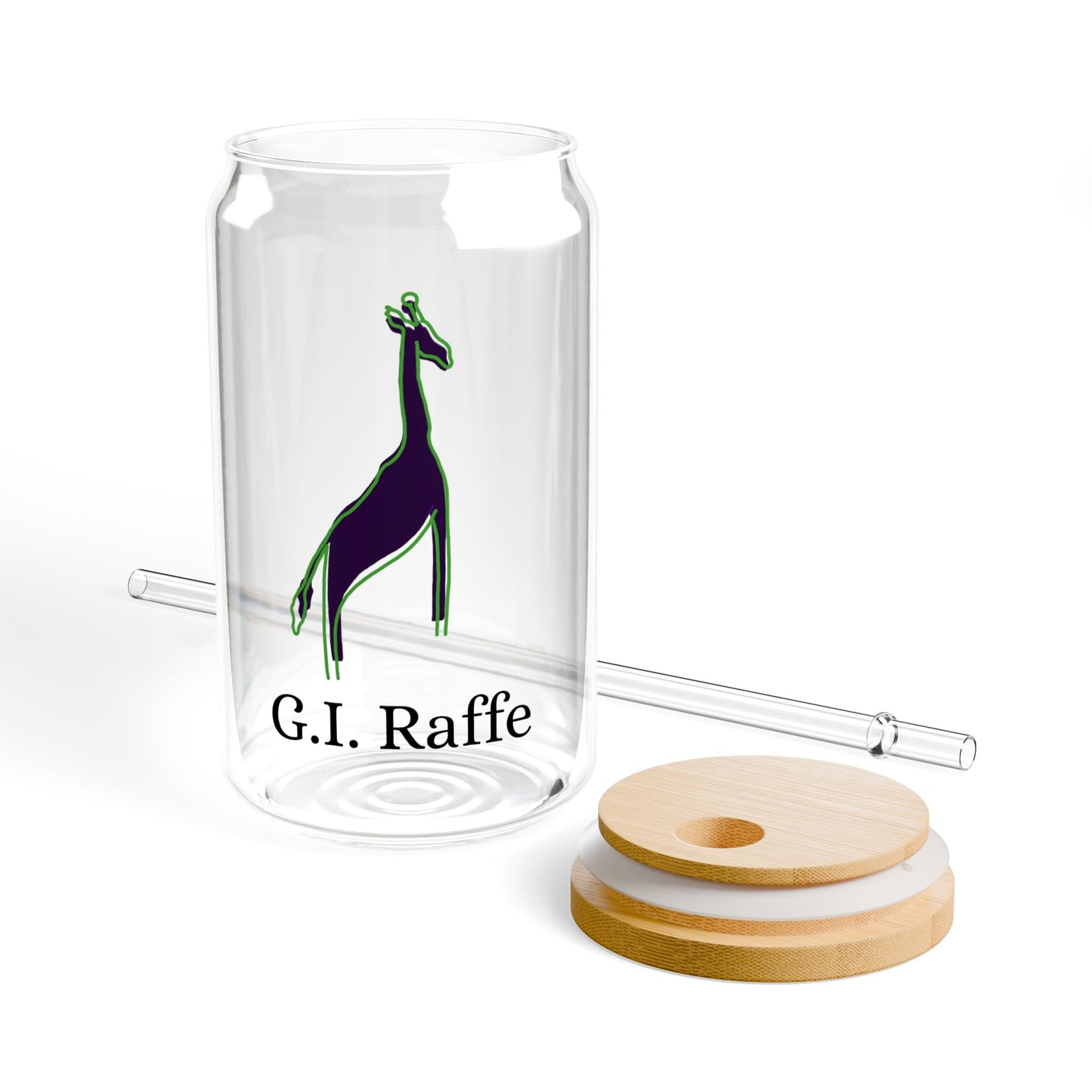 Green outline "G.I. Raffe" 16oz Sipper Glass