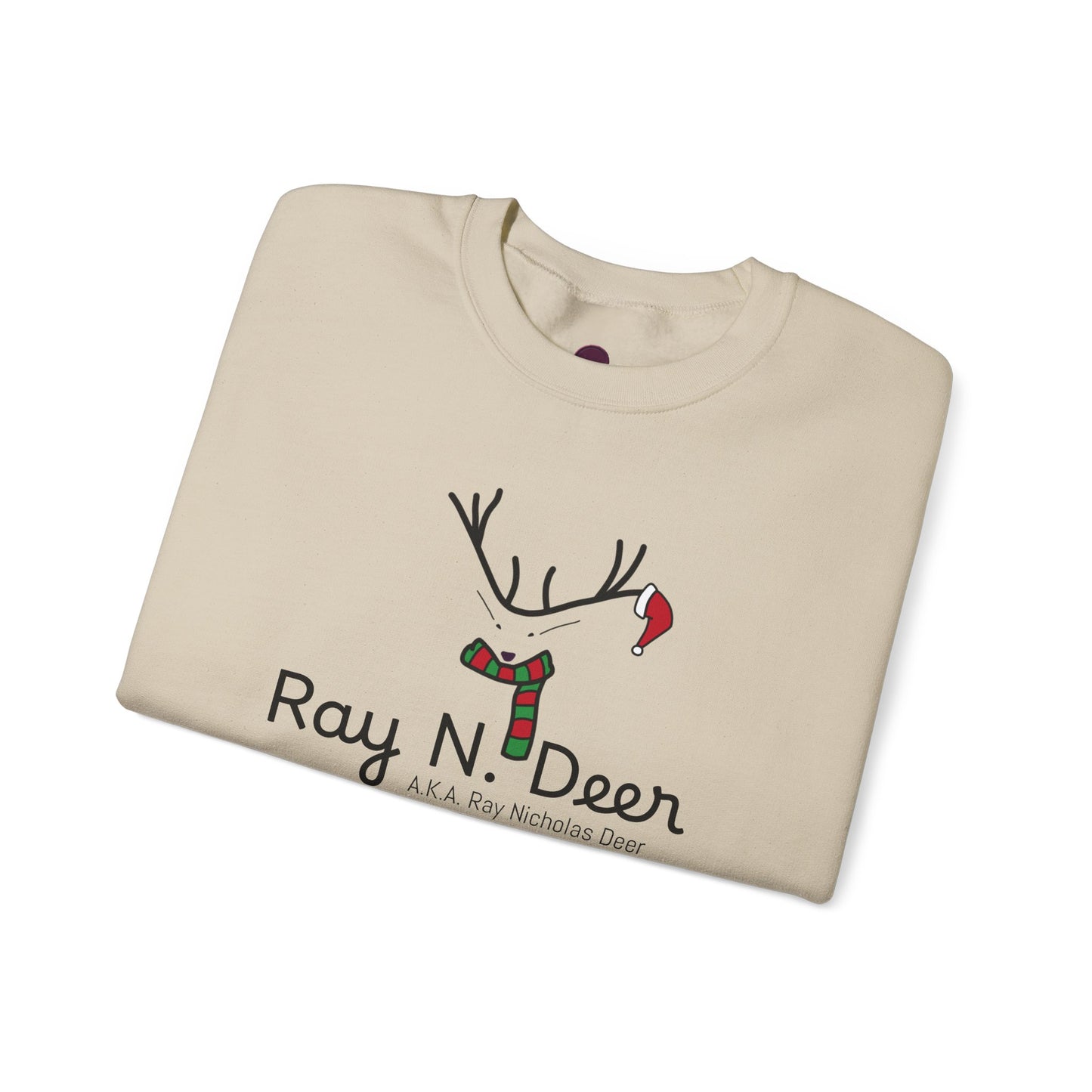 Ray N. Deer Christmas Sweatshirt — Cute Festive Reindeer Holiday Crewneck