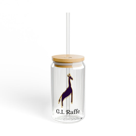 Yellow outline "G.I. Raffe" 16oz Sipper Glass