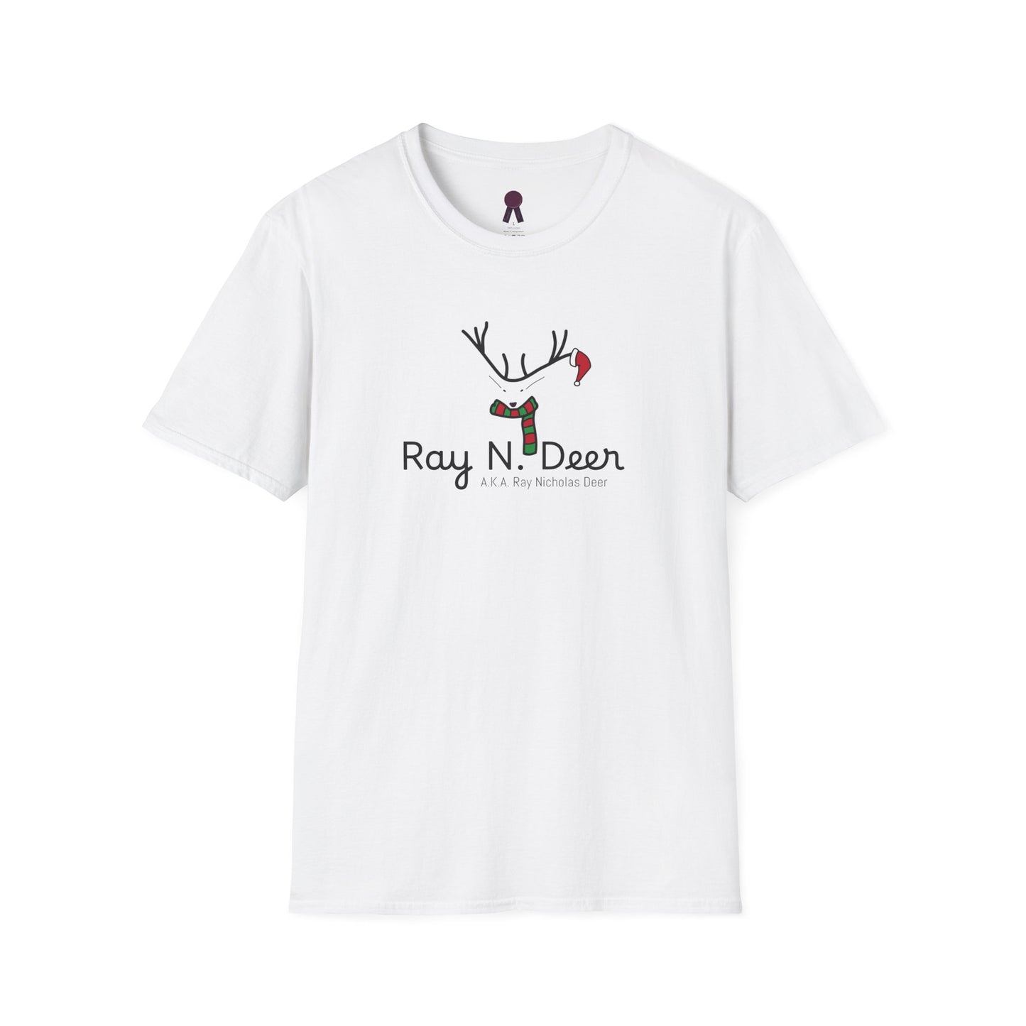 Christmas Tee — "Ray N. Deer (A.K.A. Ray Nicholas Deer)" Reindeer Holiday T-Shirt