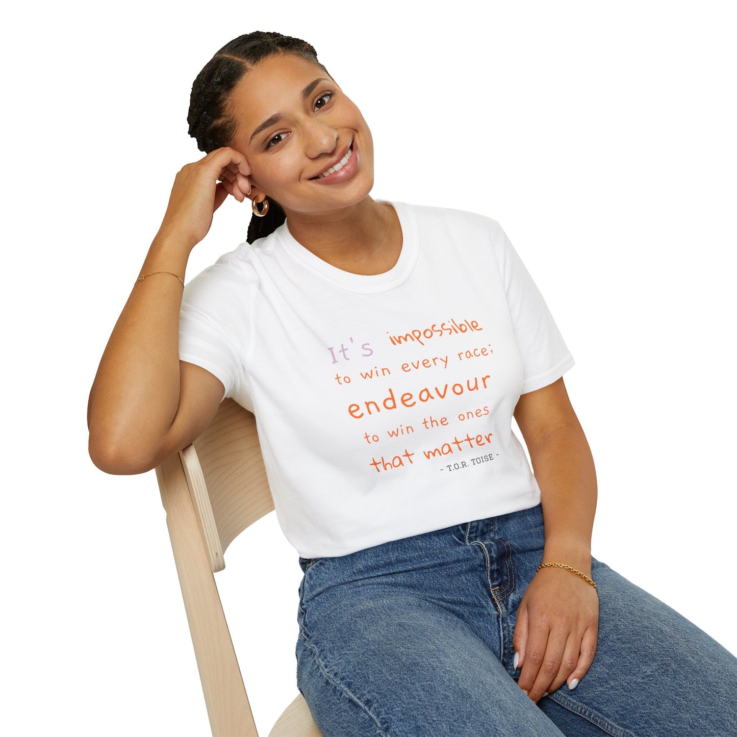 Inspirational Quote T-Shirt - "It's Impossible to Win Every Race" Unisex Softstyle Tee