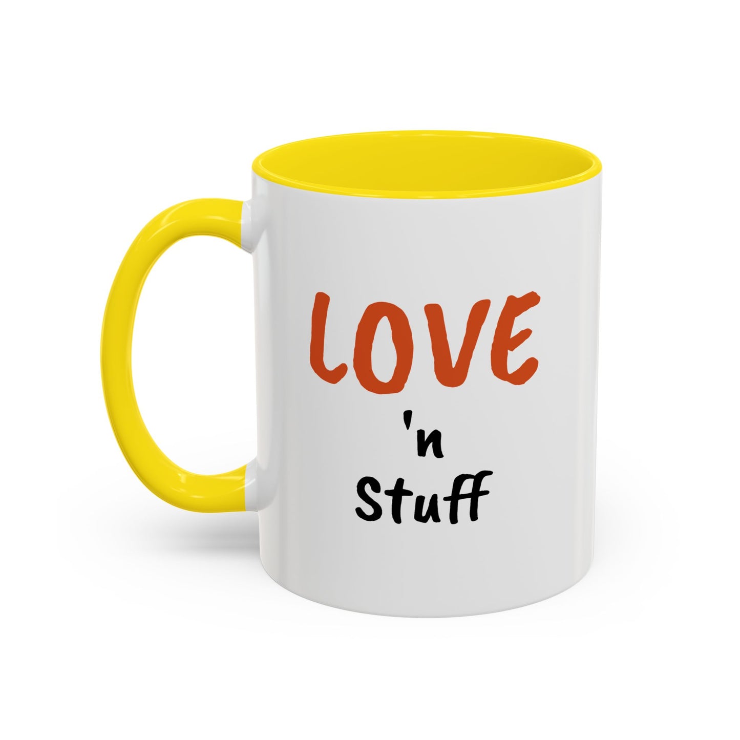 "Love 'n Stuff" Accent Coffee Mug | Cute Quote Mug for Home & Office