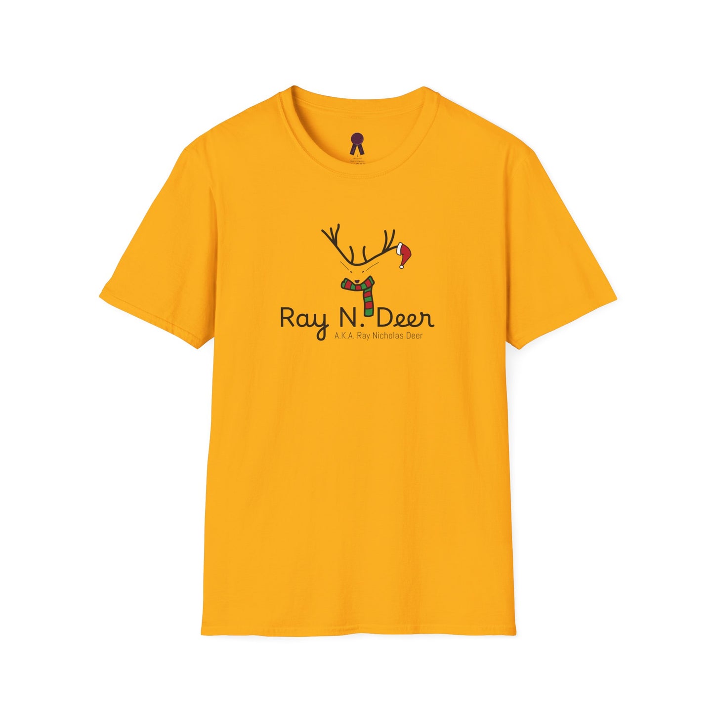 Christmas Tee — "Ray N. Deer (A.K.A. Ray Nicholas Deer)" Reindeer Holiday T-Shirt