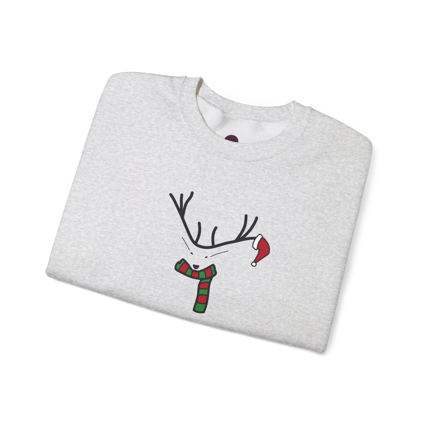 Cute Reindeer Christmas Sweatshirt — Cute Festive Reindeer Holiday Crewneck