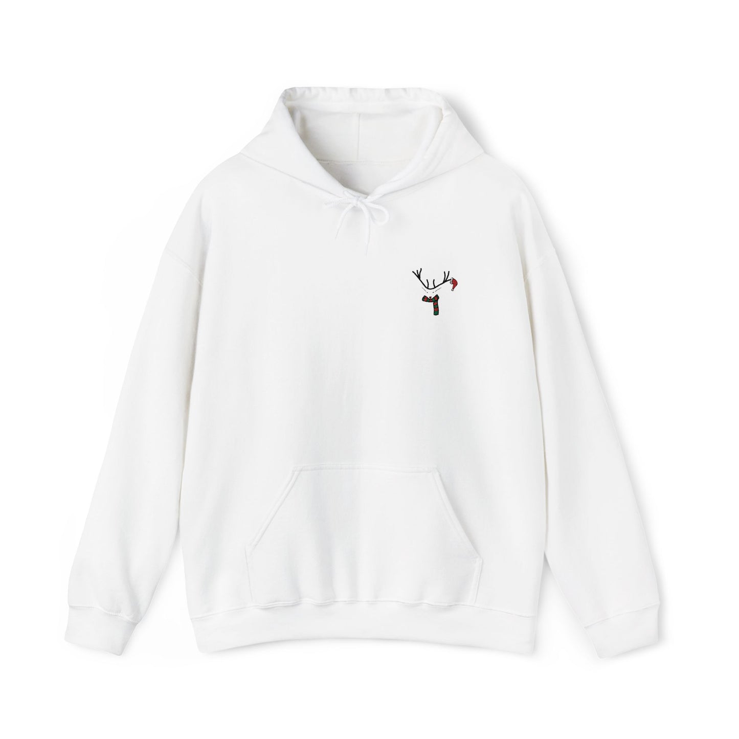 Christmas Reindeer Chest Embroidery Hoodie