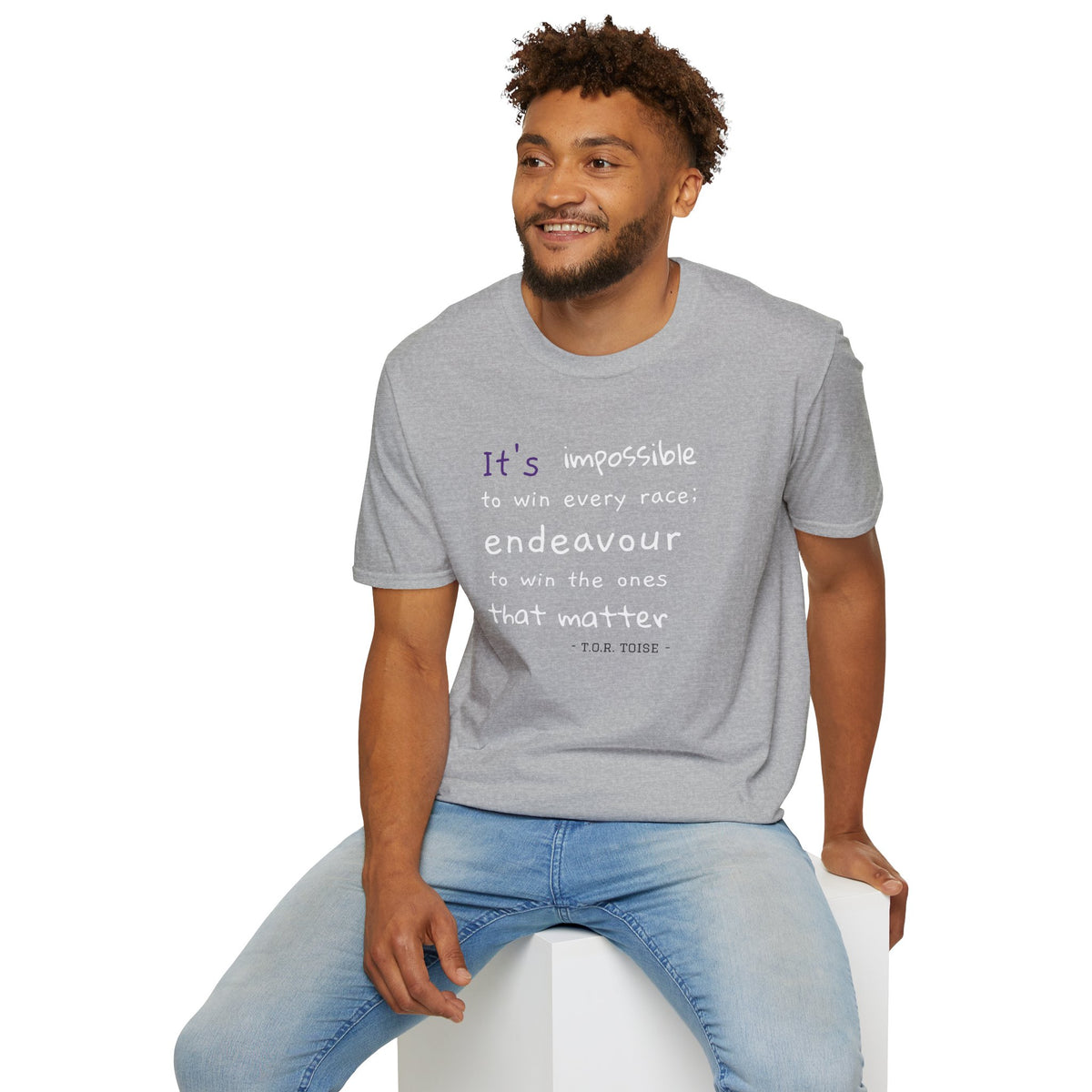 Inspirational Quote T-Shirt - "It's Impossible to Win Every Race" Unisex Softstyle Tee