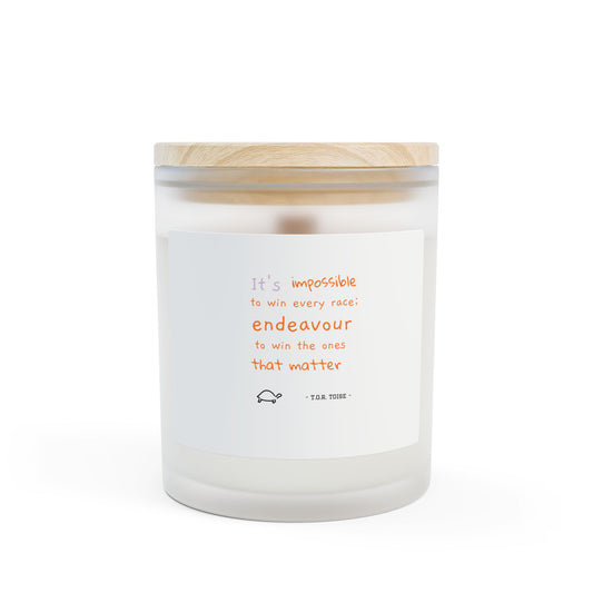 Candle, Tortoise Quote Frosted Glass