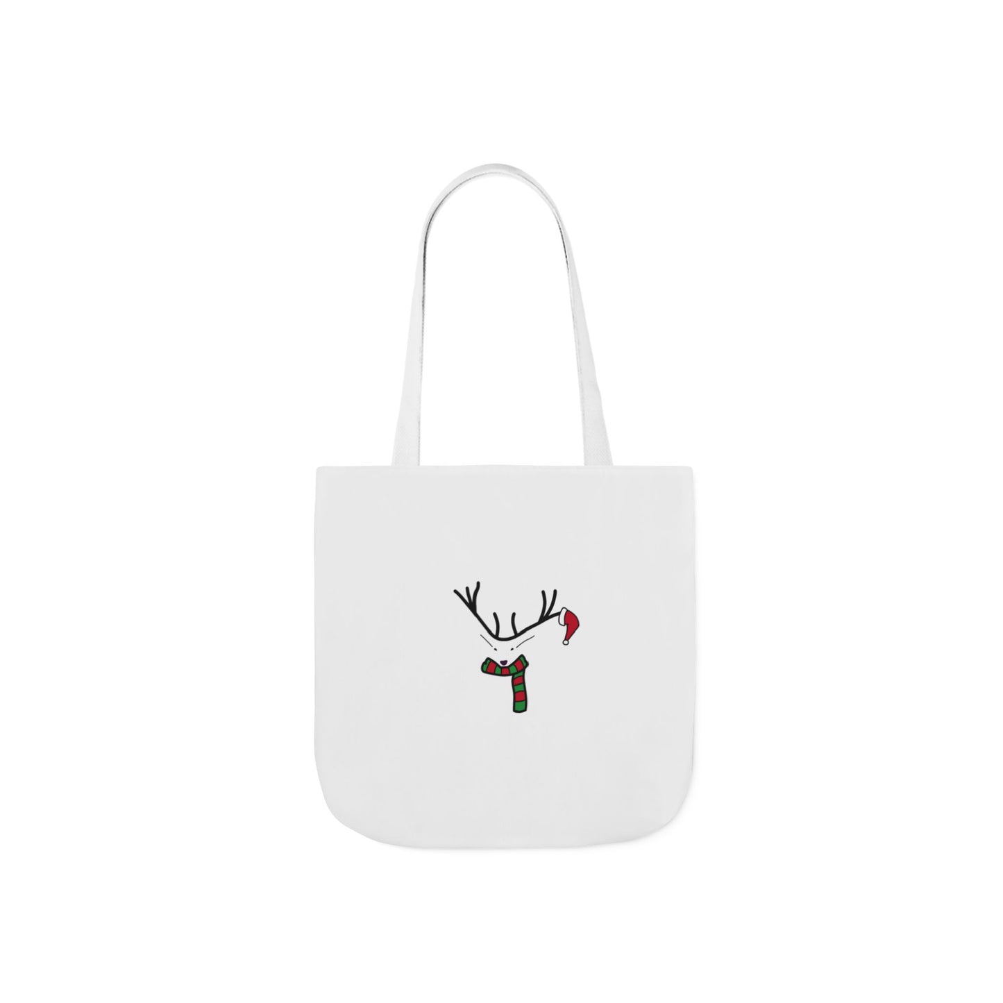 Canvas Tote - Minimal Christmas Reindeer with Scarf & Santa Hat