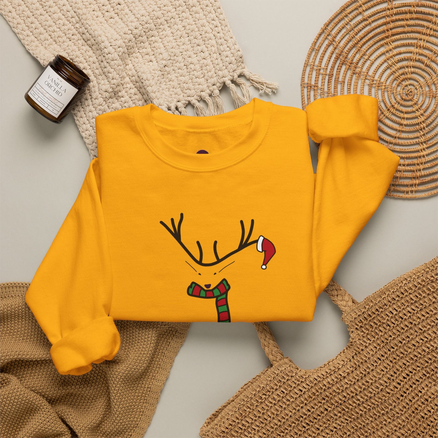 Cute Reindeer Christmas Sweatshirt — Cute Festive Reindeer Holiday Crewneck