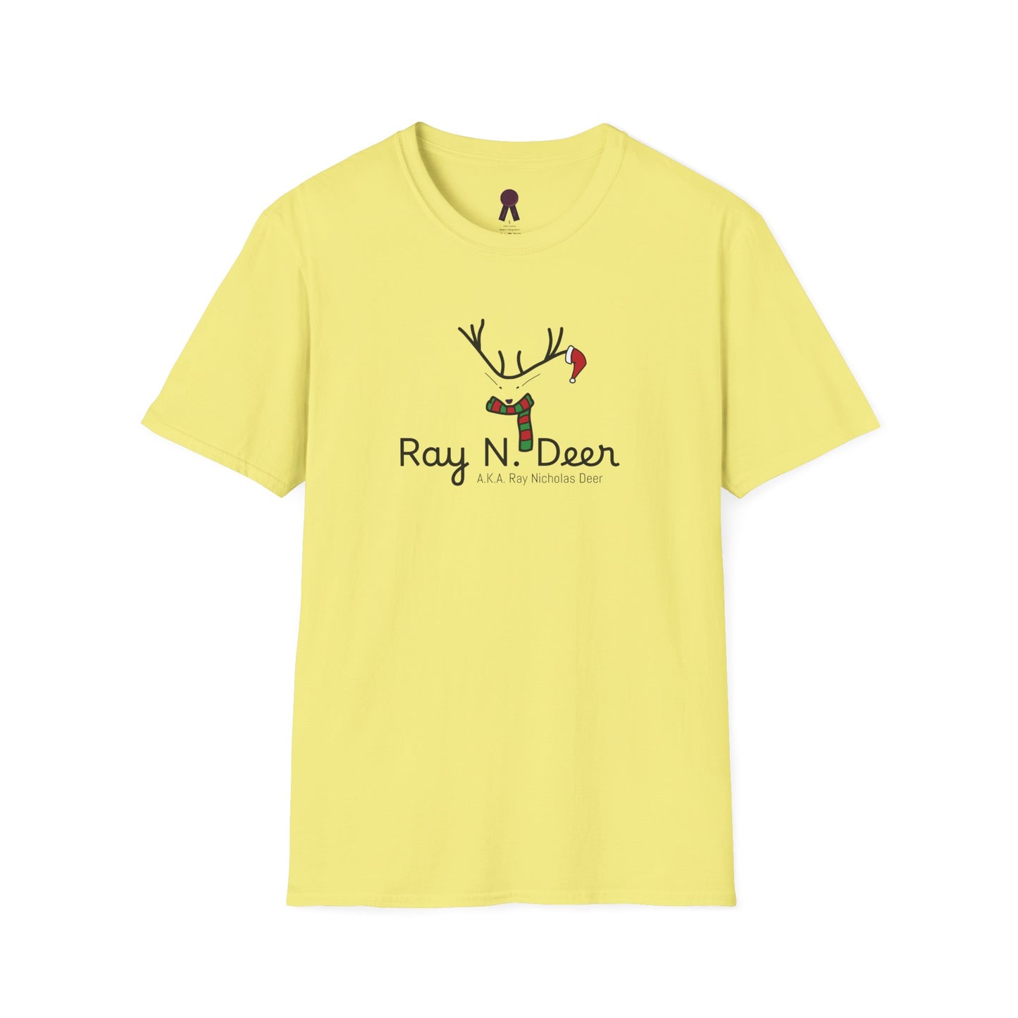 Christmas Tee — "Ray N. Deer (A.K.A. Ray Nicholas Deer)" Reindeer Holiday T-Shirt