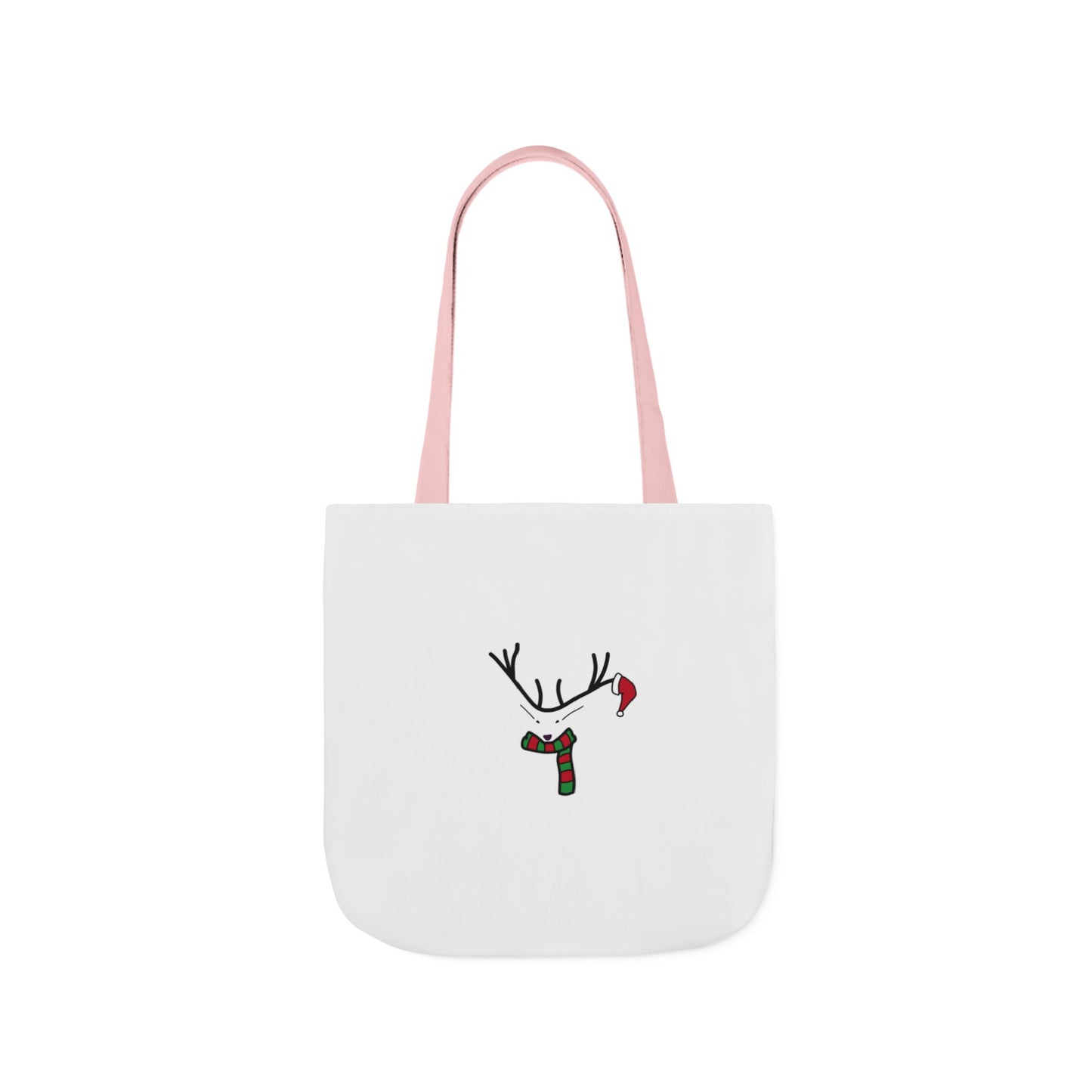 Canvas Tote - Minimal Christmas Reindeer with Scarf & Santa Hat