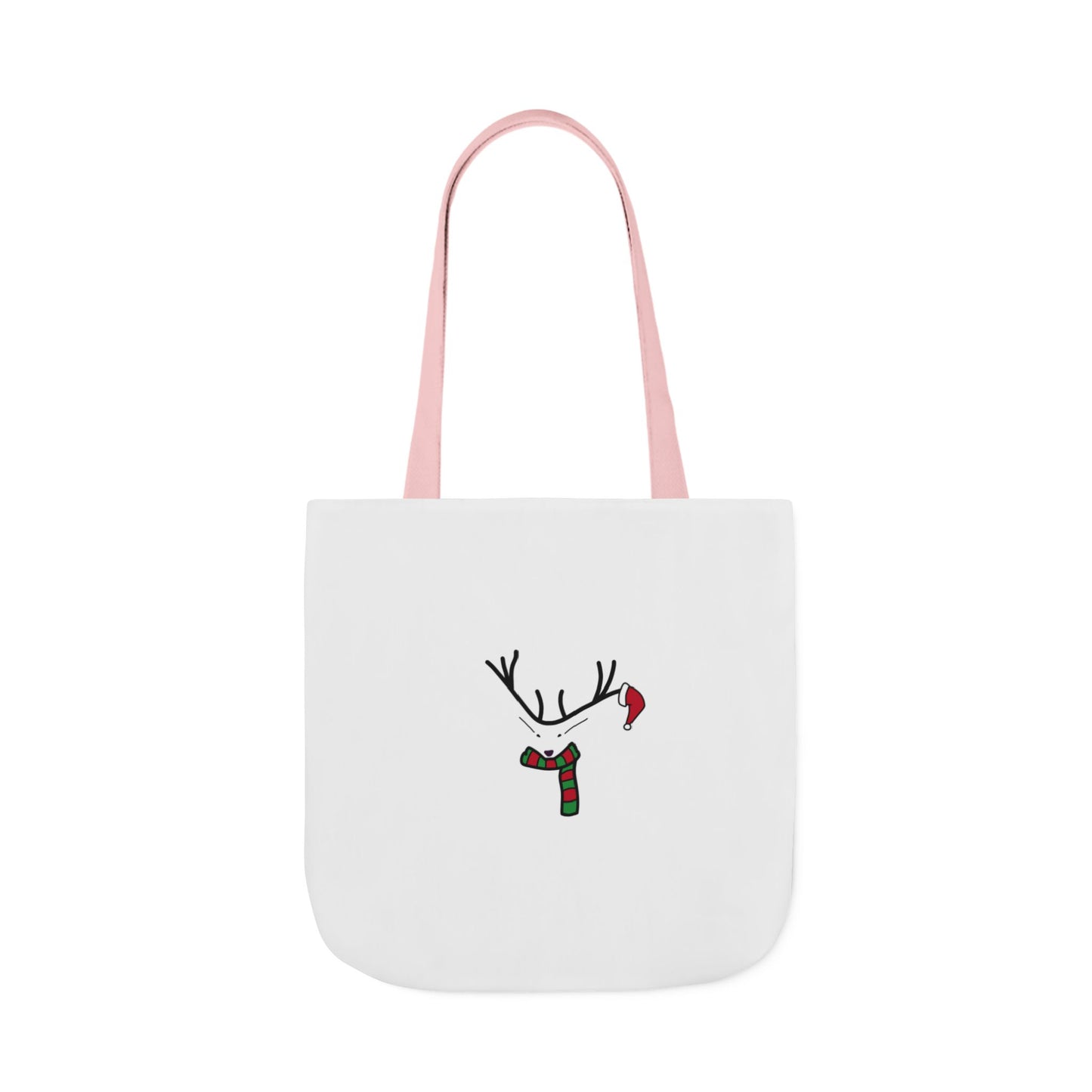 Canvas Tote - Minimal Christmas Reindeer with Scarf & Santa Hat