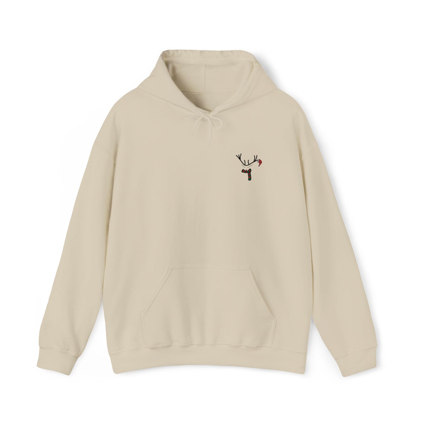Christmas Reindeer Chest Embroidery Hoodie