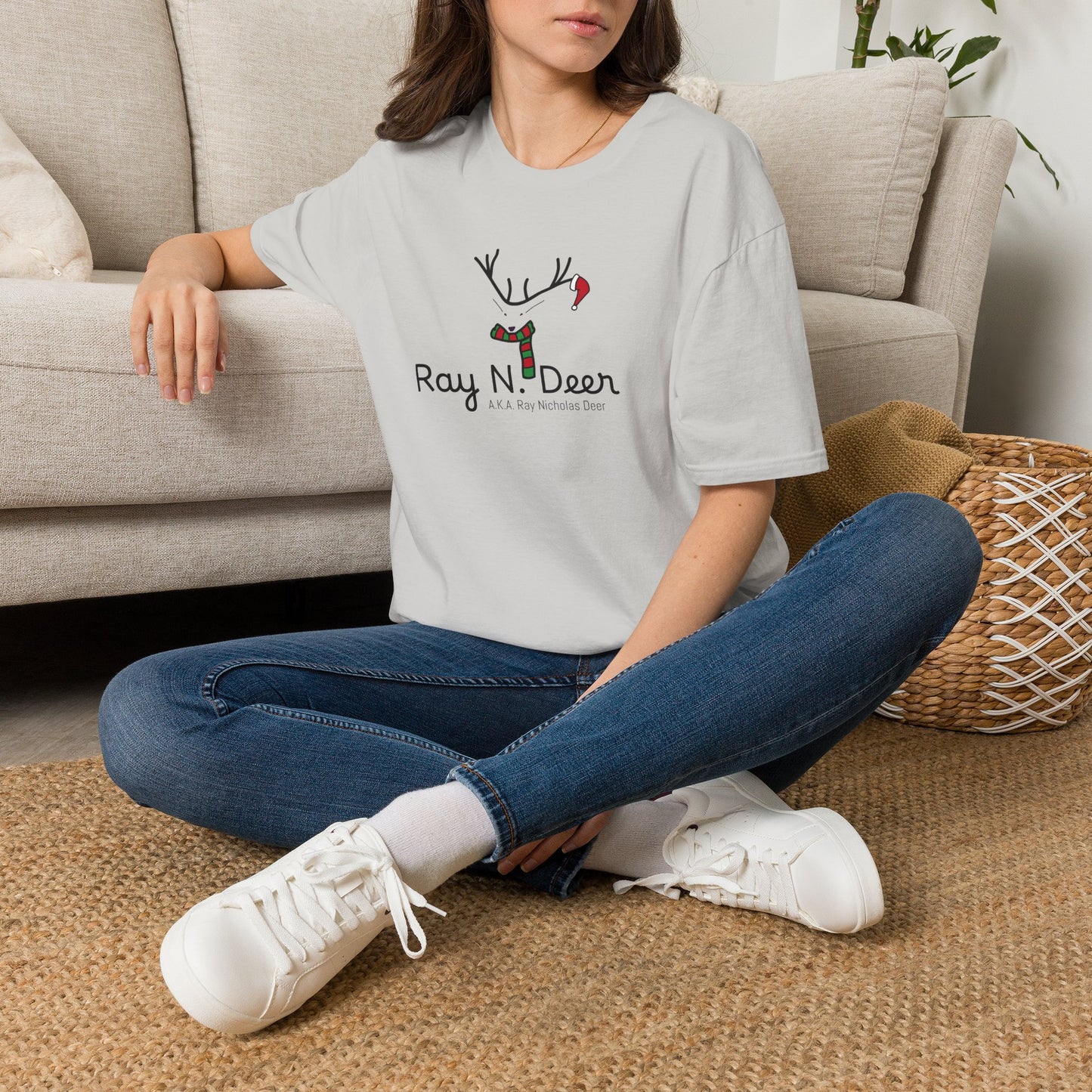 Christmas Tee — "Ray N. Deer (A.K.A. Ray Nicholas Deer)" Reindeer Holiday T-Shirt