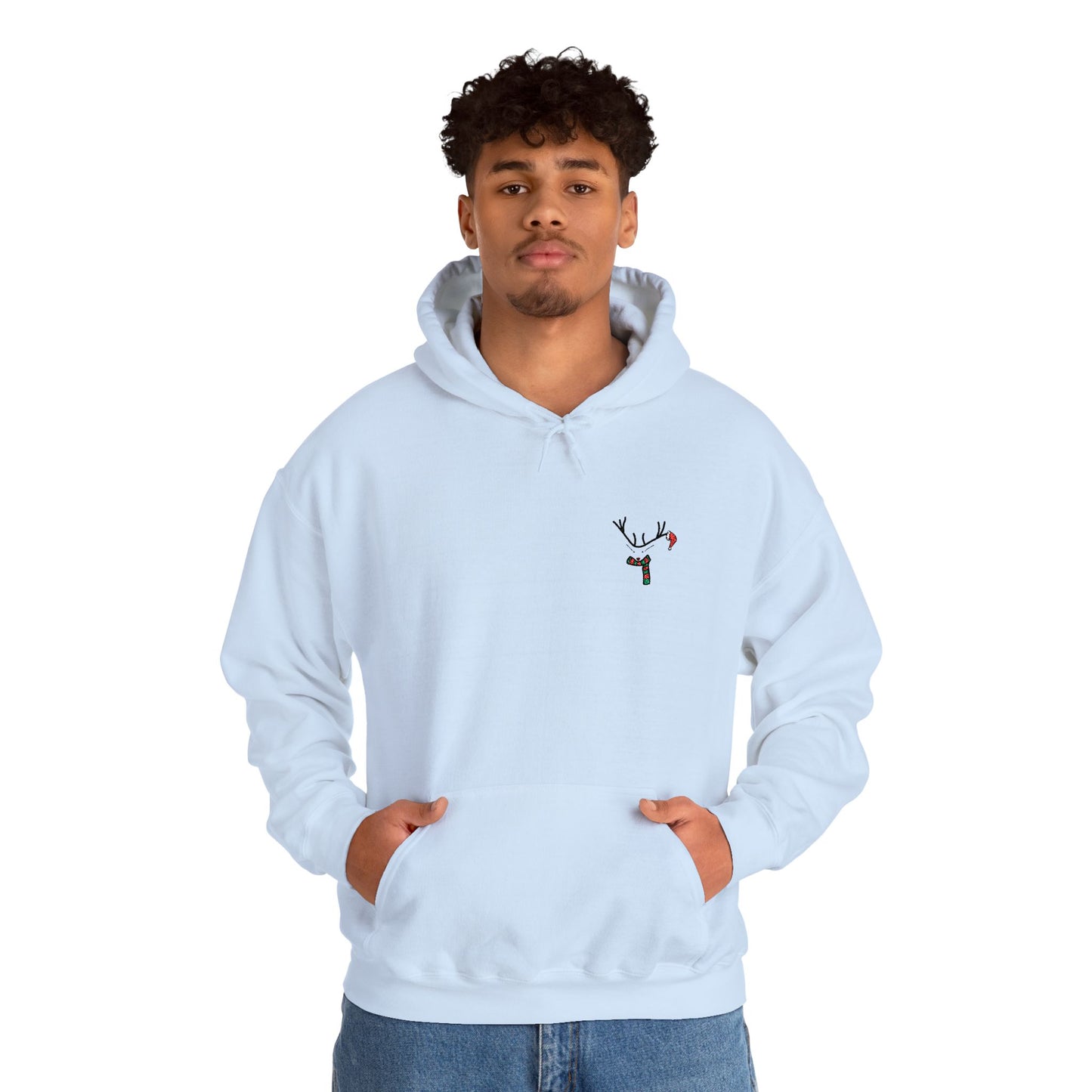 Christmas Reindeer Chest Embroidery Hoodie
