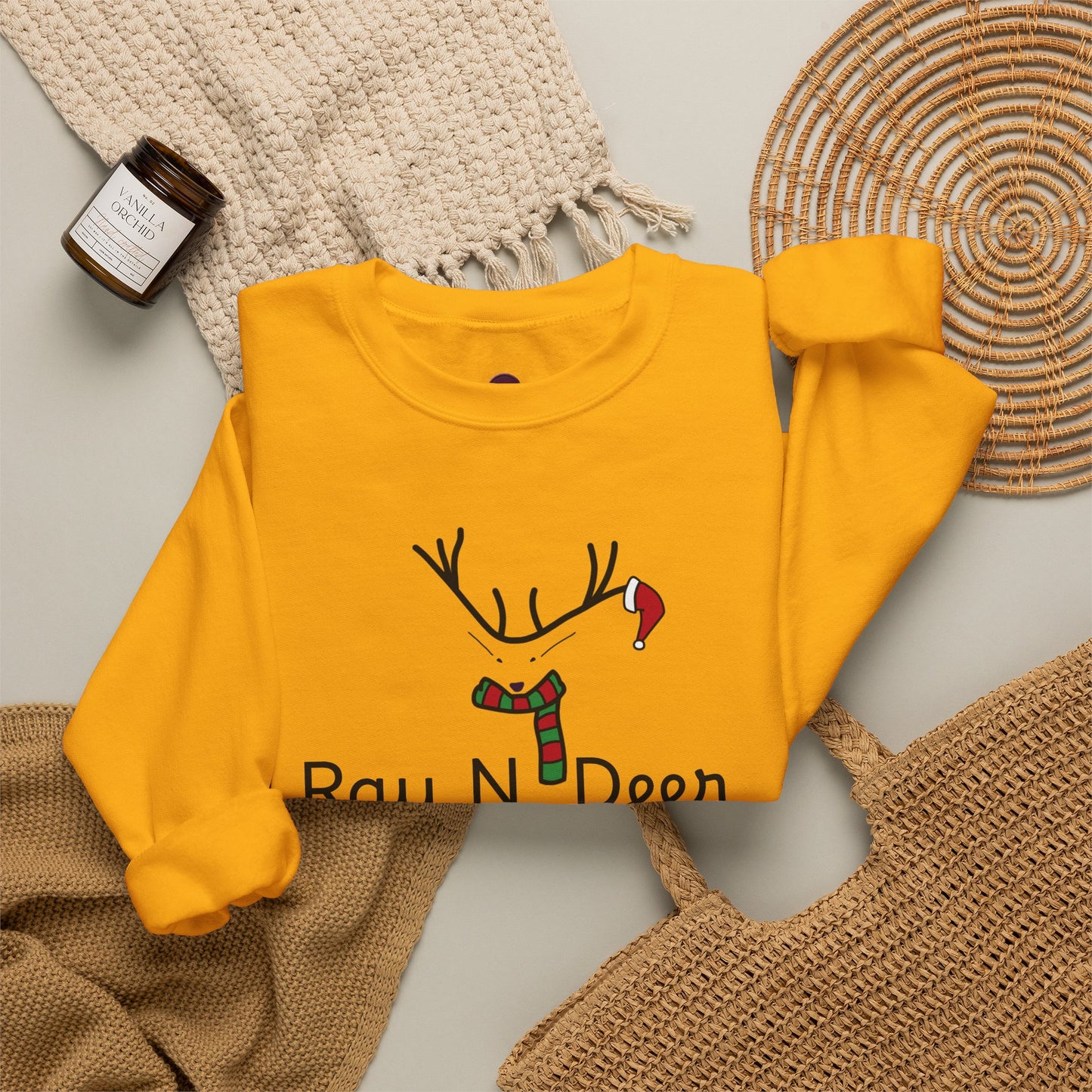 Ray N. Deer Christmas Sweatshirt — Cute Festive Reindeer Holiday Crewneck