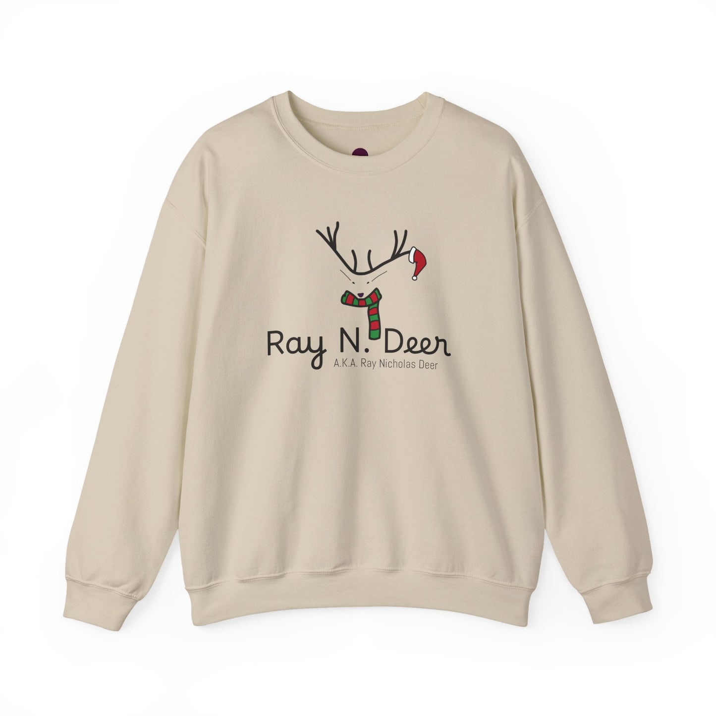 Ray N. Deer Christmas Sweatshirt — Cute Festive Reindeer Holiday Crewneck