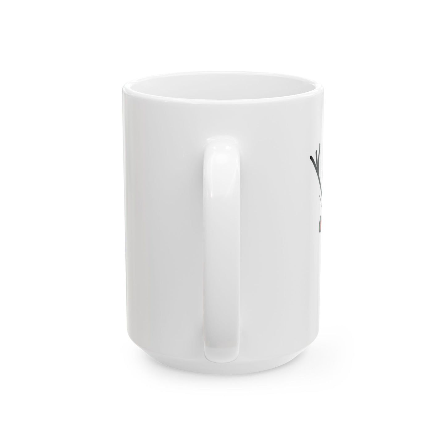 Reindeer Christmas Ceramic Mug — Minimal Holiday Coffee Cup (11oz, 15oz)