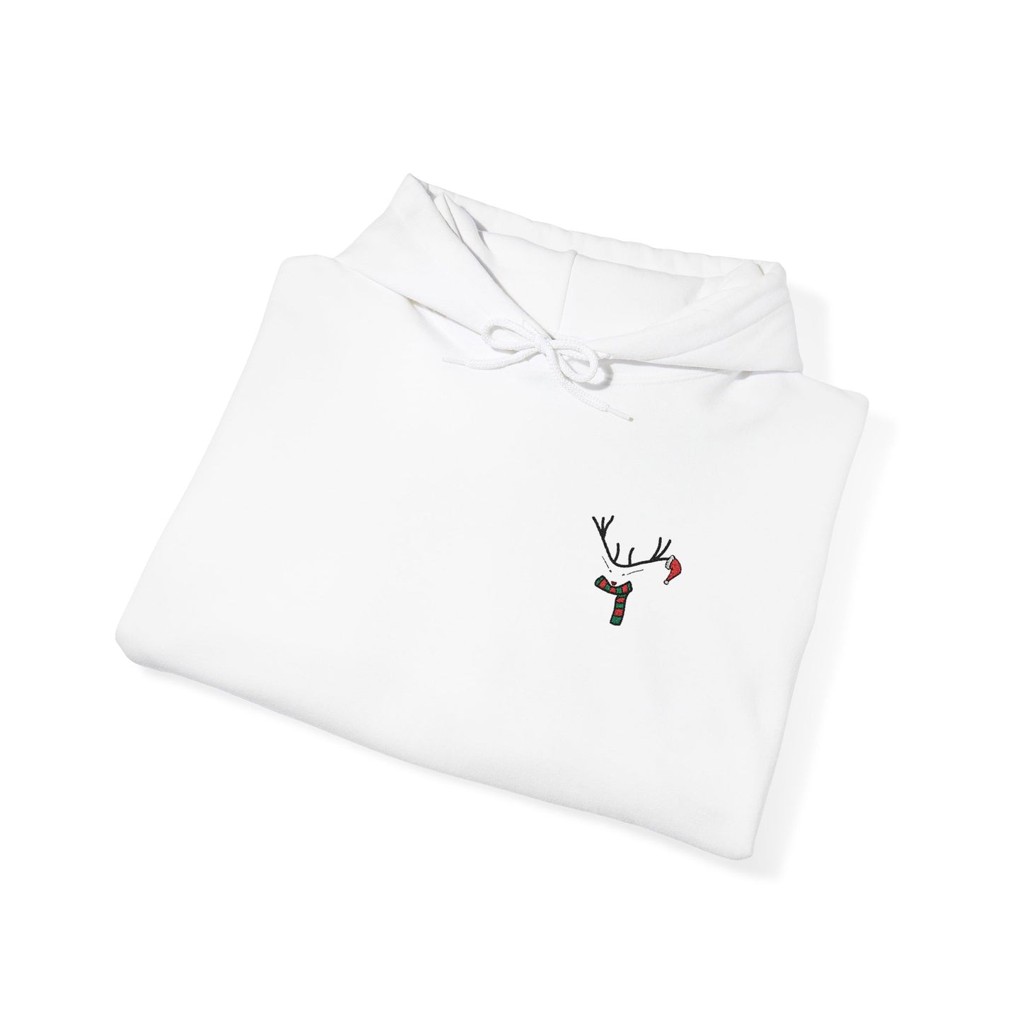 Christmas Reindeer Chest Embroidery Hoodie