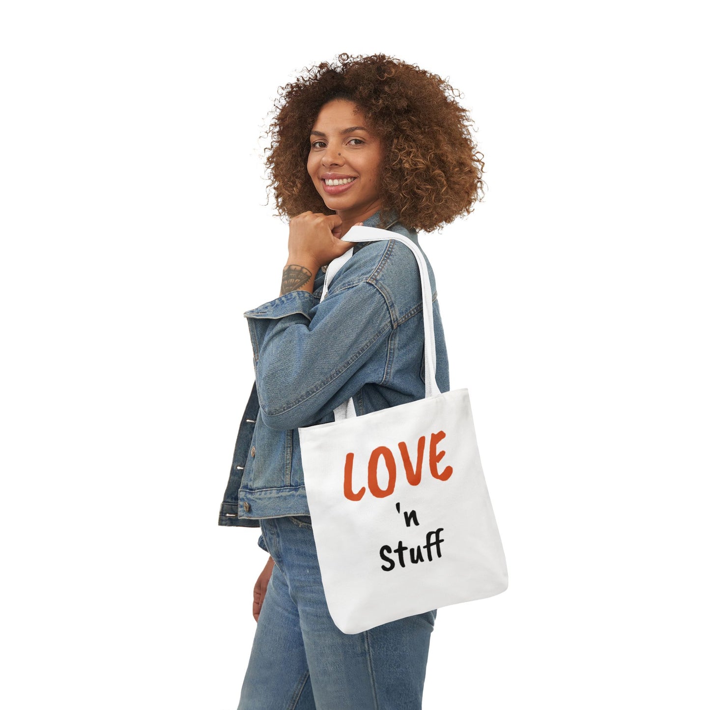 Love 'n Stuff Canvas Tote Bag with 5 Color Straps