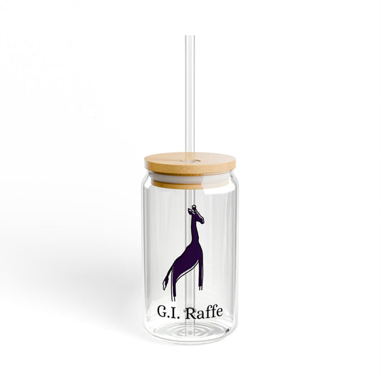 Black outline "G.I. Raffe" 16oz Sipper Glass