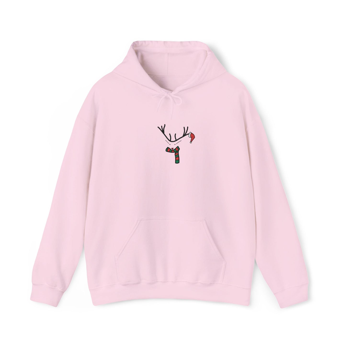 Embroidered Christmas Hoodie — Minimal Reindeer Christmas design