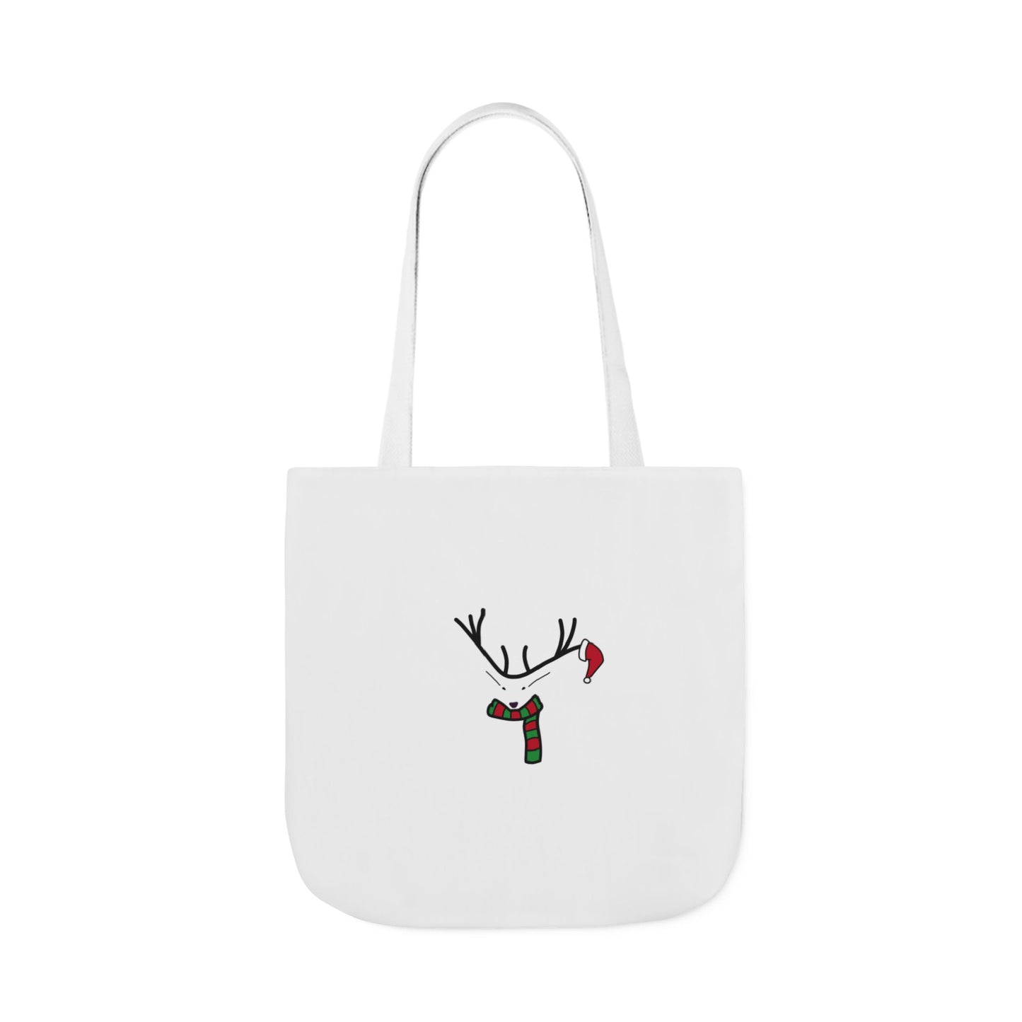 Canvas Tote - Minimal Christmas Reindeer with Scarf & Santa Hat