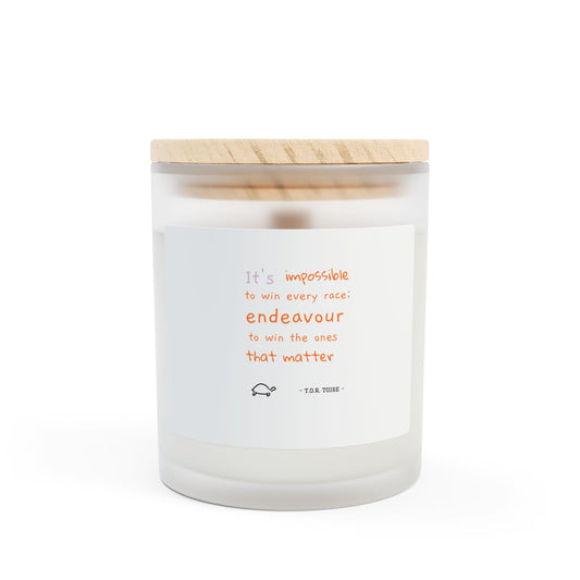 Candle, Tortoise Quote Frosted Glass
