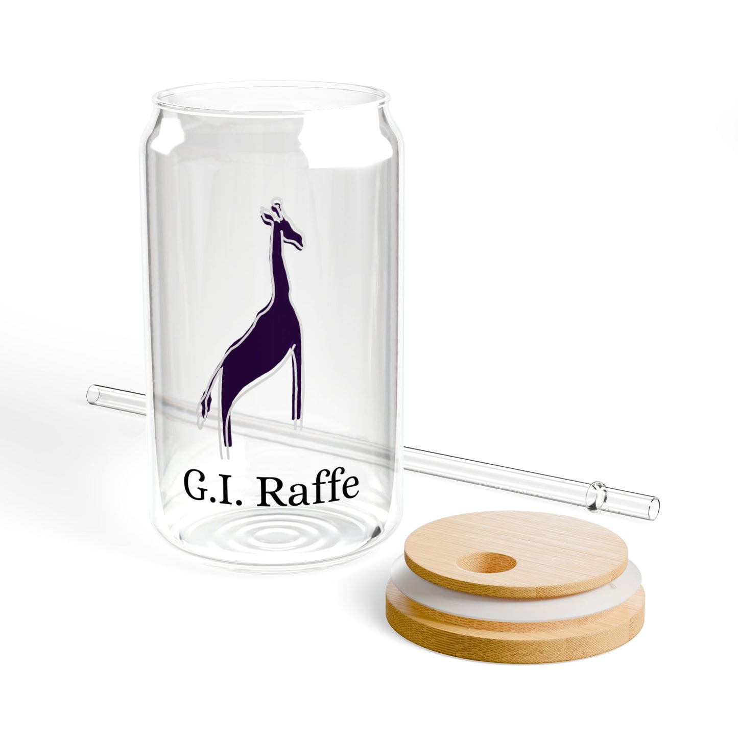 White outline "G.I. Raffe" 16oz Sipper Glass
