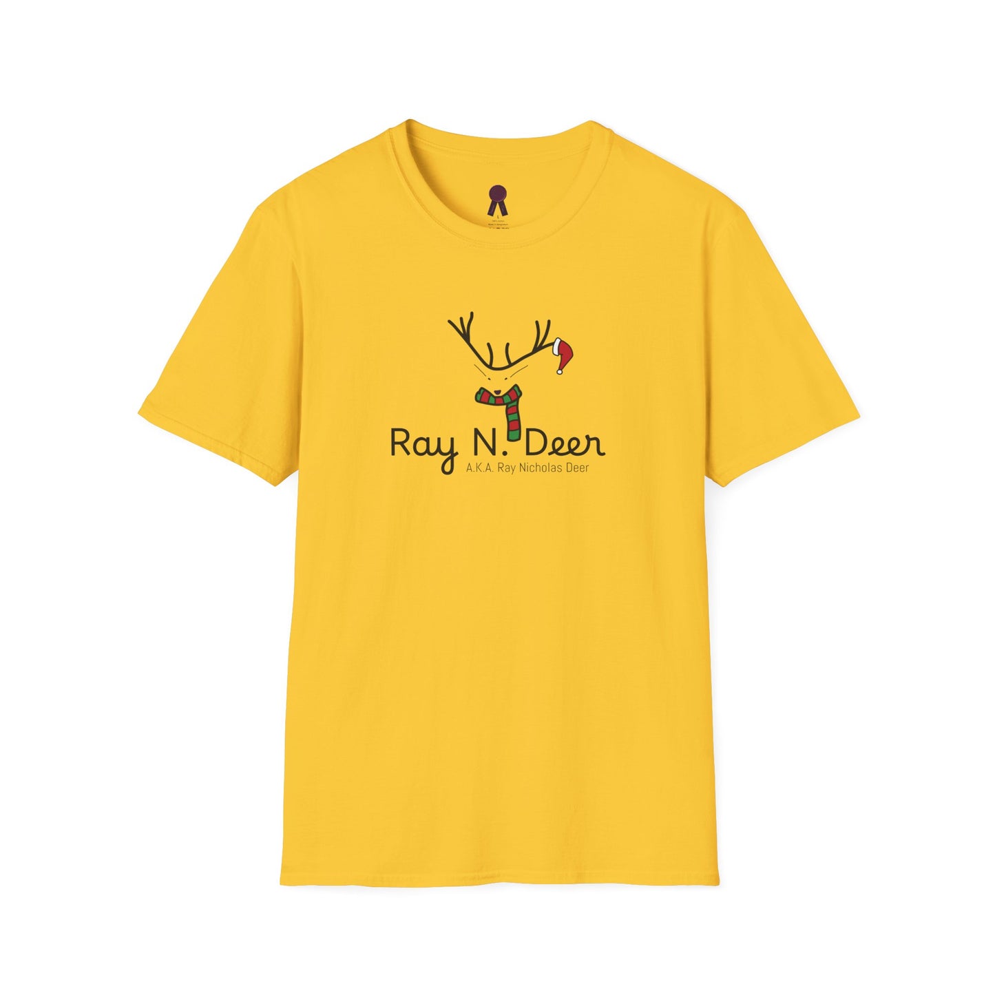 Christmas Tee — "Ray N. Deer (A.K.A. Ray Nicholas Deer)" Reindeer Holiday T-Shirt