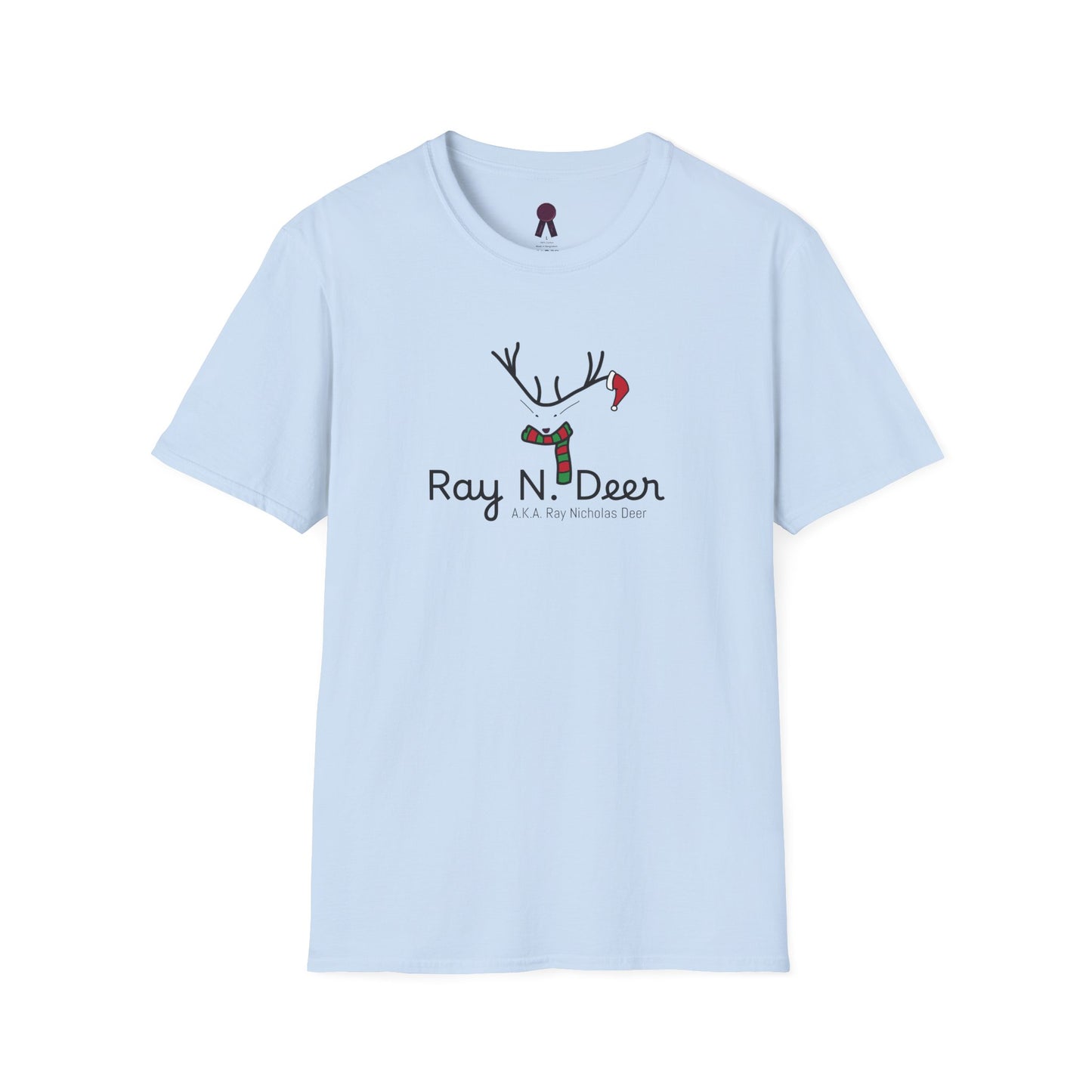 Christmas Tee — "Ray N. Deer (A.K.A. Ray Nicholas Deer)" Reindeer Holiday T-Shirt