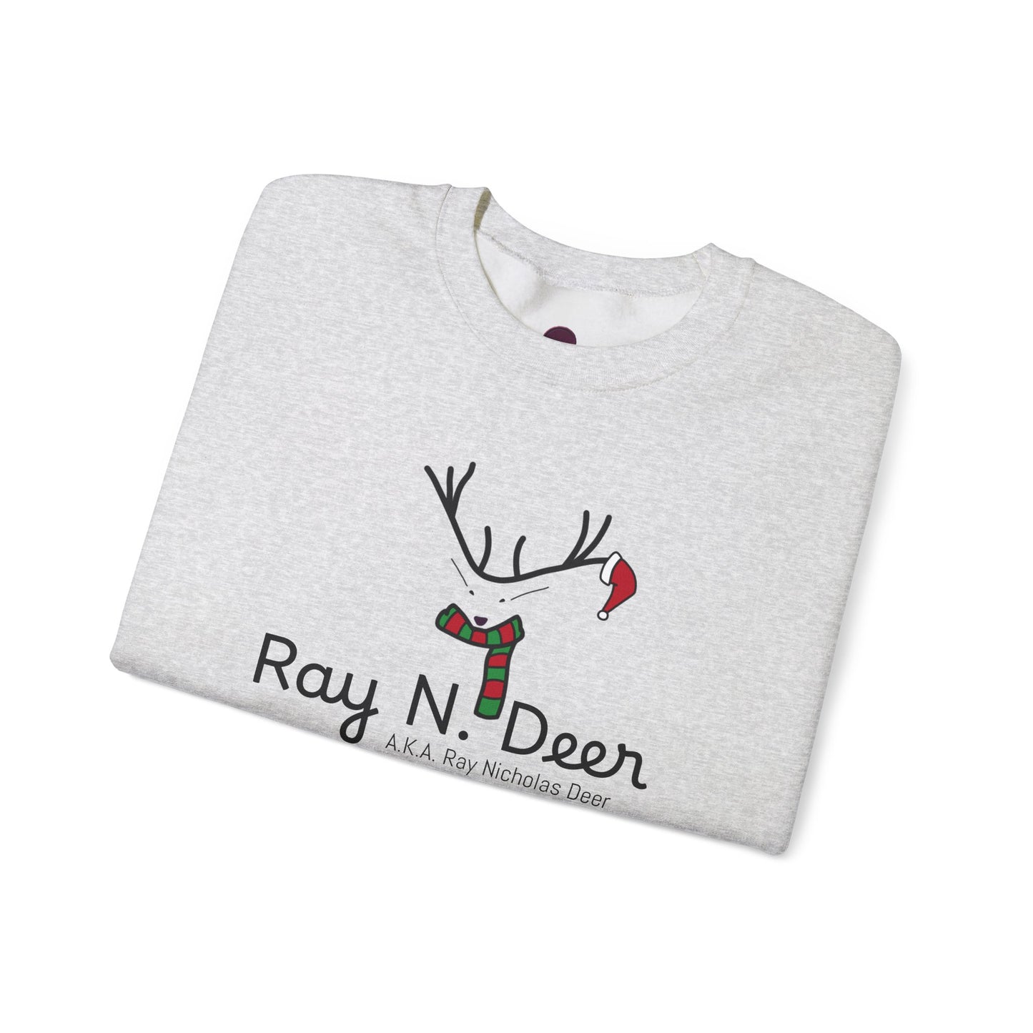 Ray N. Deer Christmas Sweatshirt — Cute Festive Reindeer Holiday Crewneck