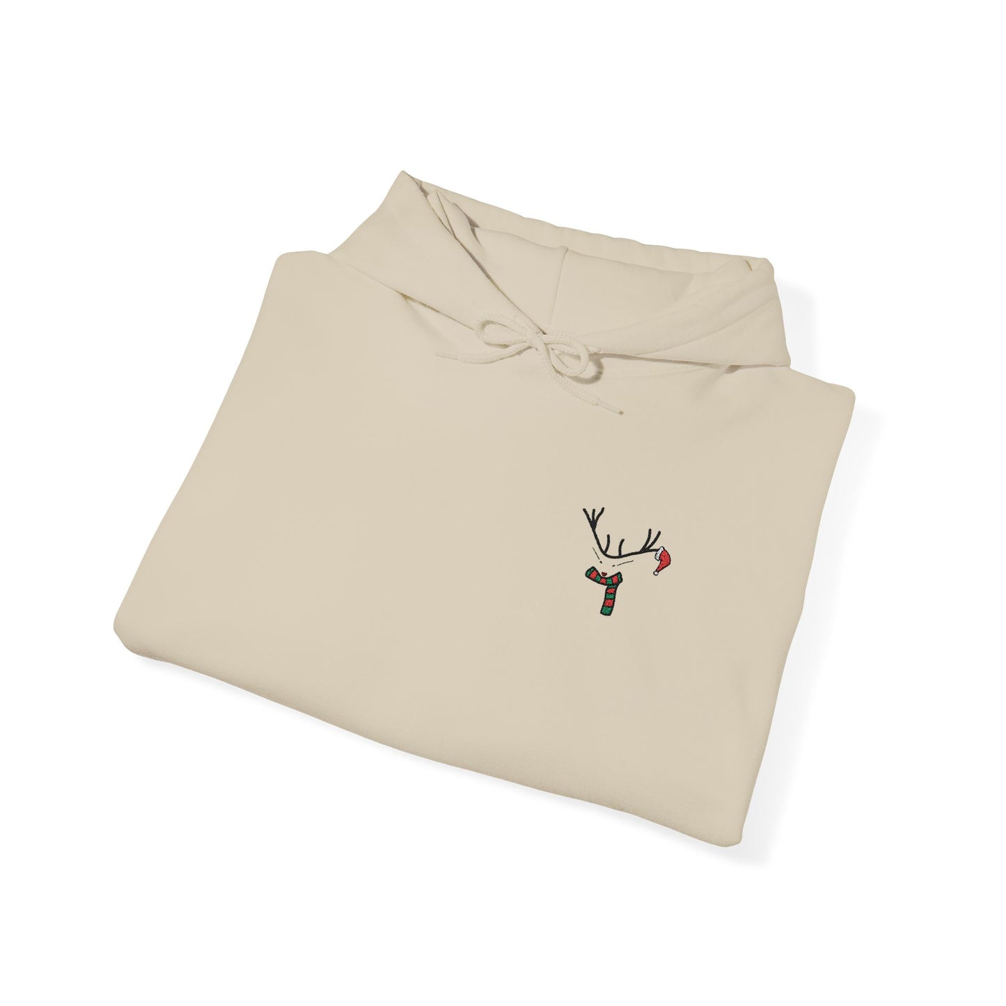 Christmas Reindeer Chest Embroidery Hoodie