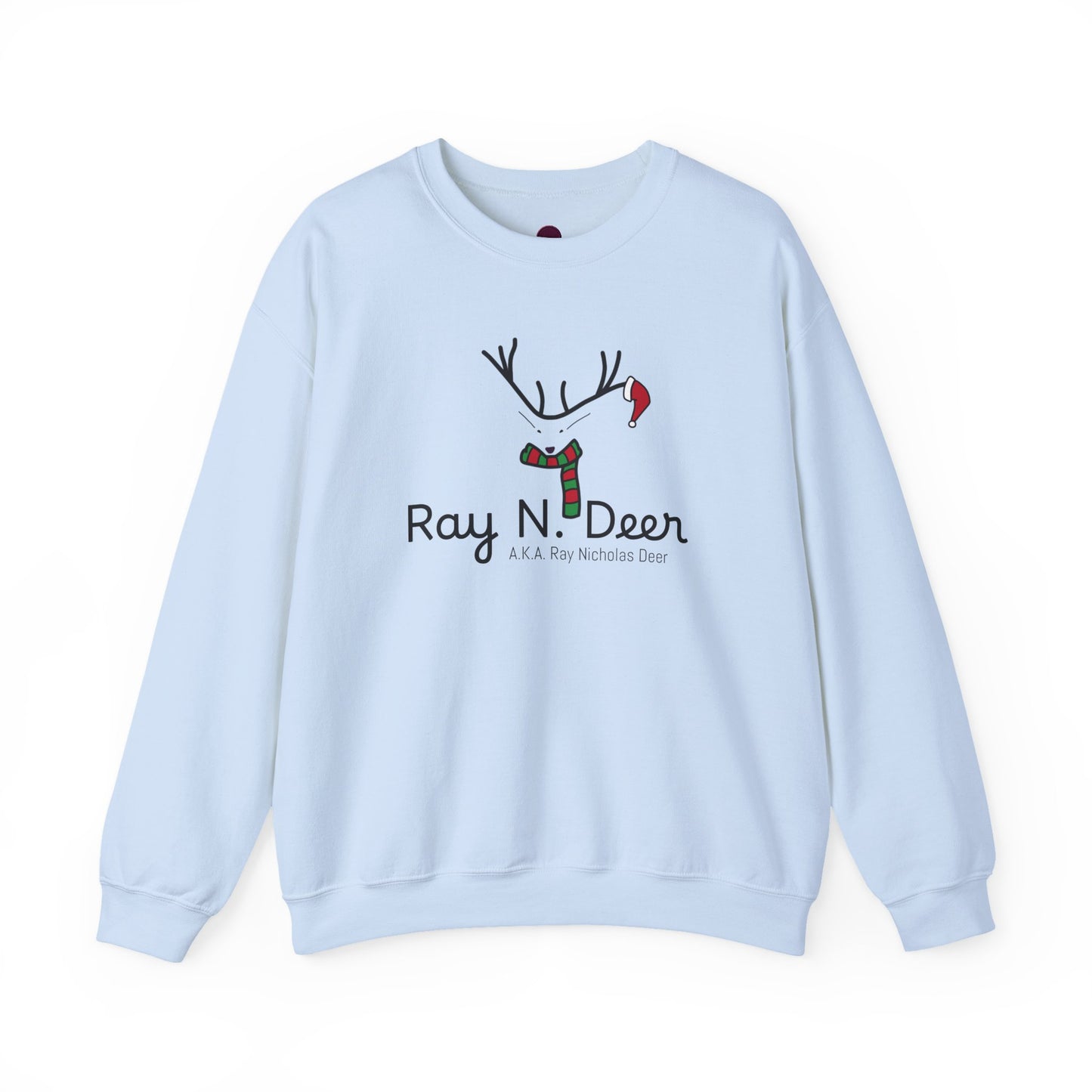 Ray N. Deer Christmas Sweatshirt — Cute Festive Reindeer Holiday Crewneck