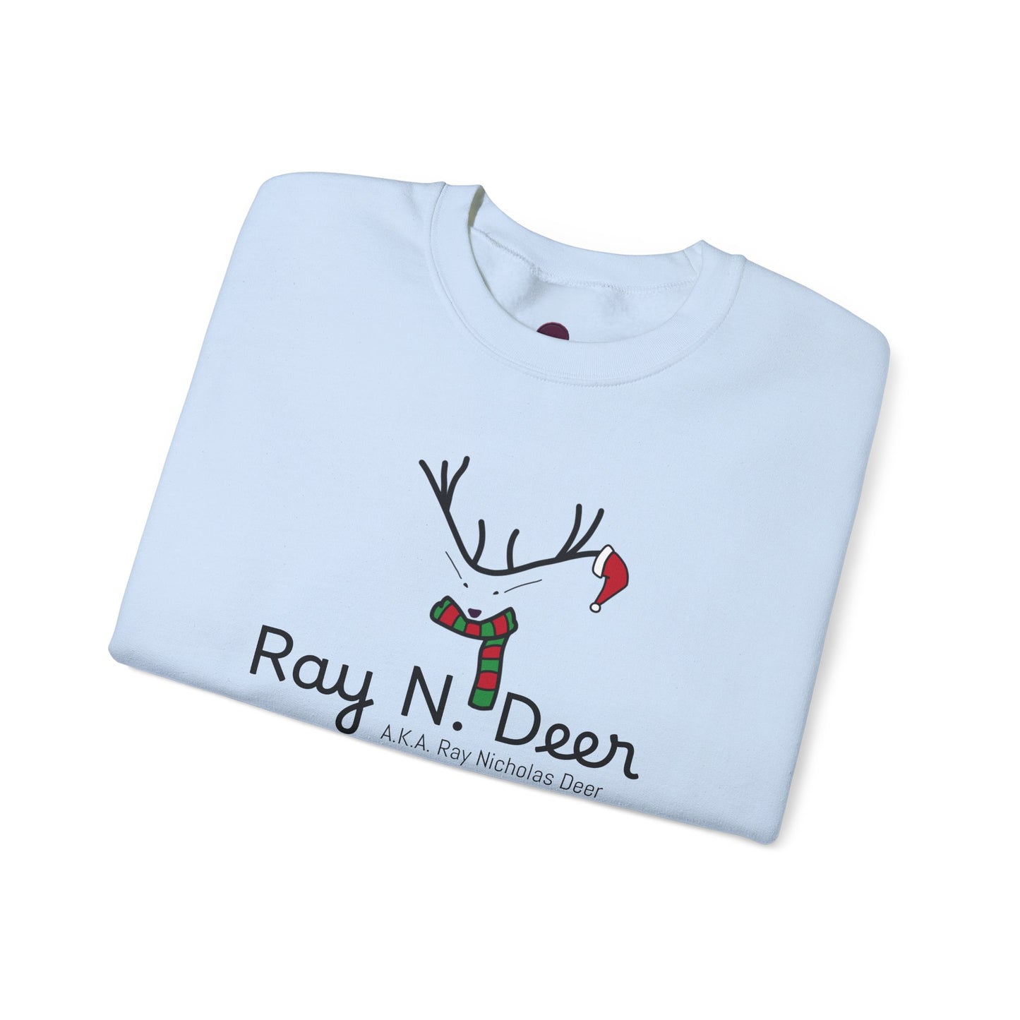 Ray N. Deer Christmas Sweatshirt — Cute Festive Reindeer Holiday Crewneck