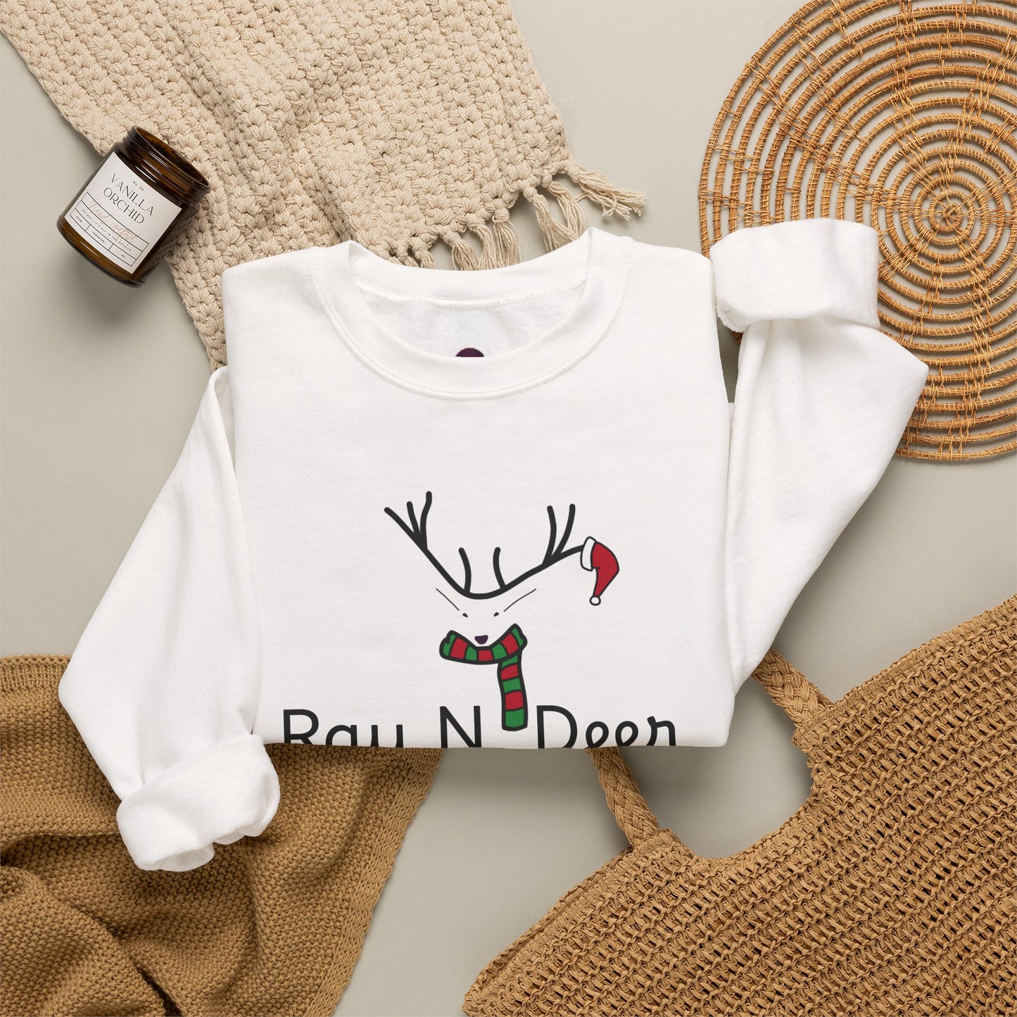 Ray N. Deer Christmas Sweatshirt — Cute Festive Reindeer Holiday Crewneck