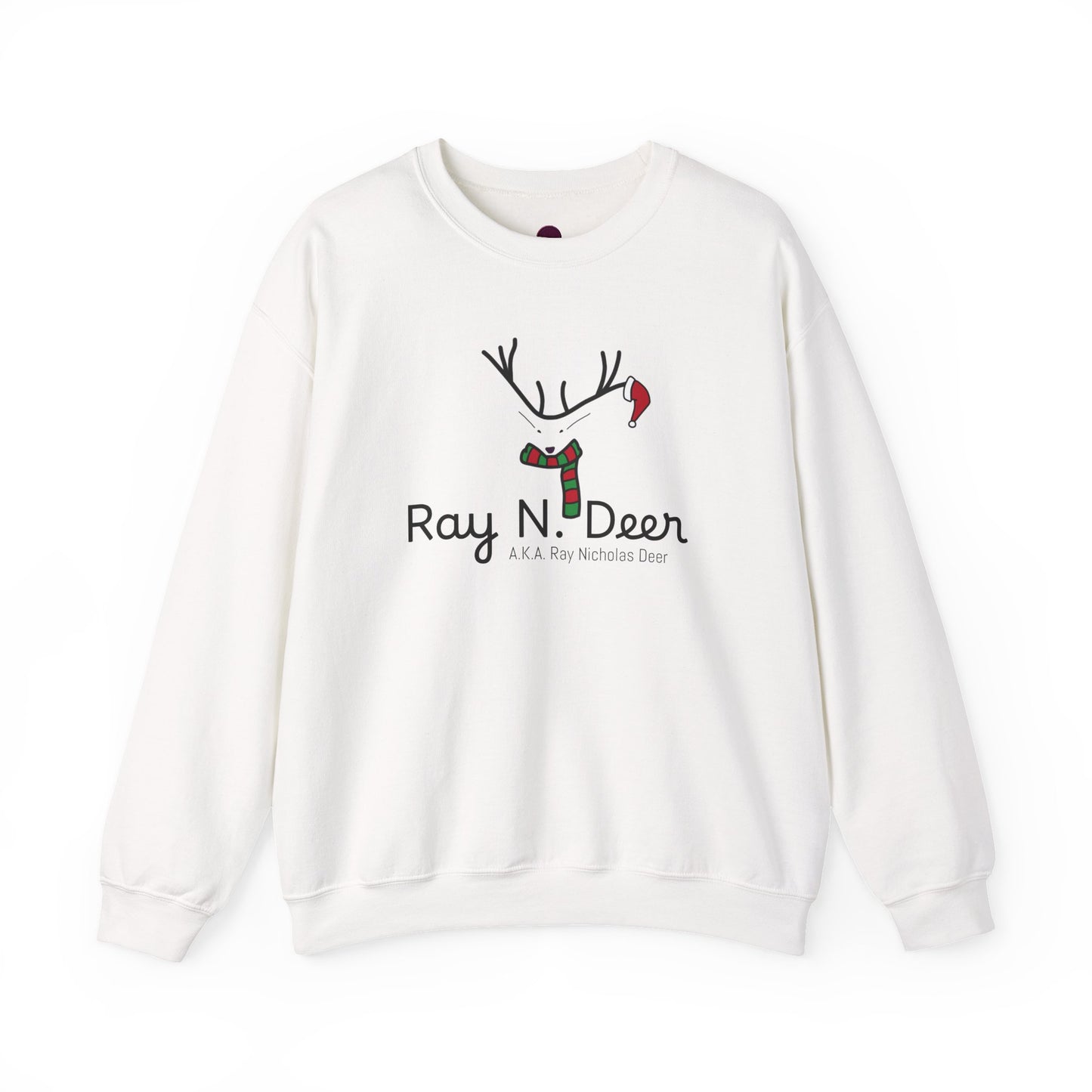 Ray N. Deer Christmas Sweatshirt — Cute Festive Reindeer Holiday Crewneck