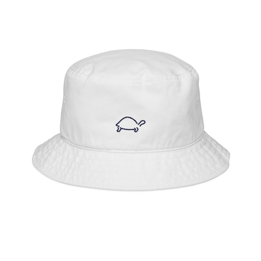 Embroidered Dark Purple Tortoise Bucket Hat - Stylish Sun Protection for Trendy Outdoor Vibes