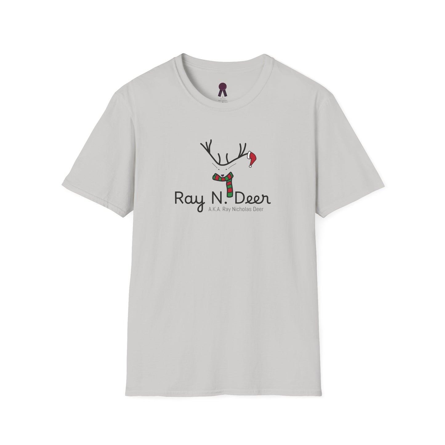 Christmas Tee — "Ray N. Deer (A.K.A. Ray Nicholas Deer)" Reindeer Holiday T-Shirt