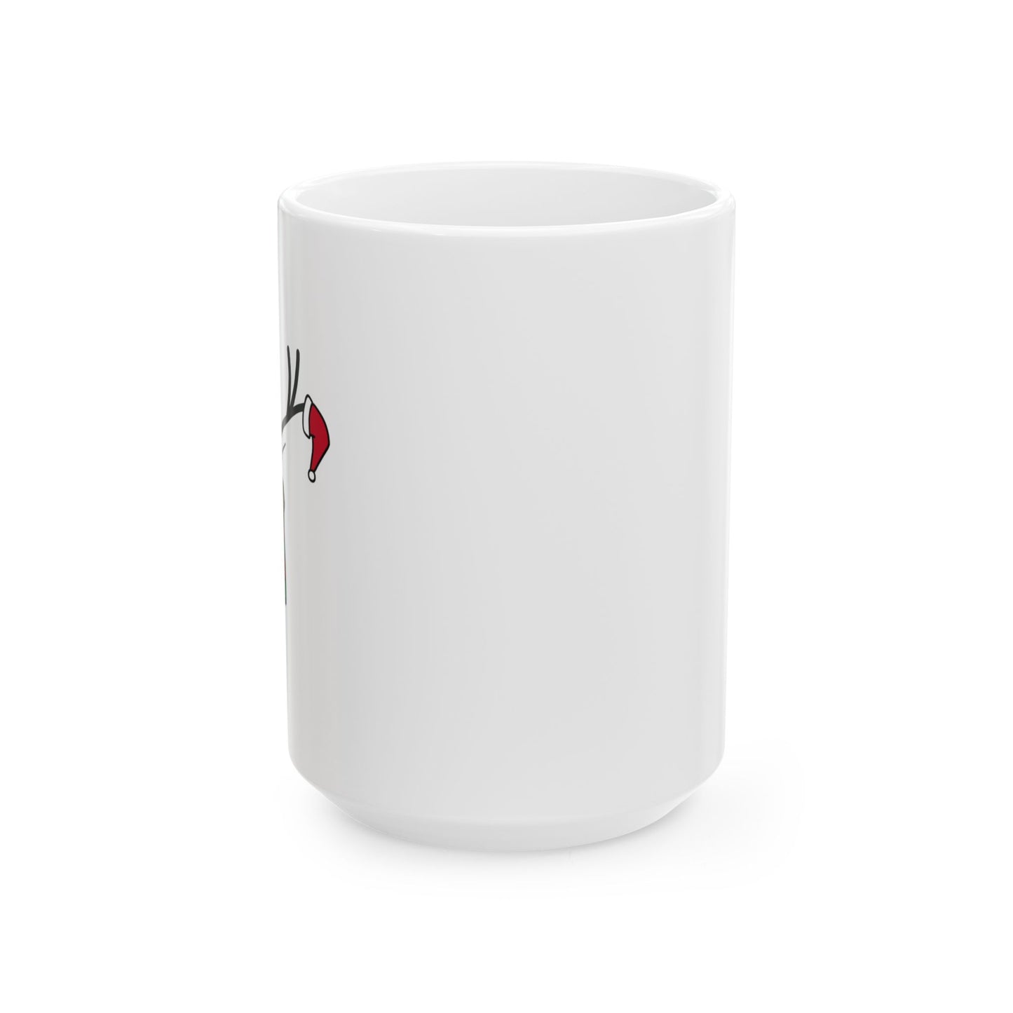 Reindeer Christmas Ceramic Mug — Minimal Holiday Coffee Cup (11oz, 15oz)